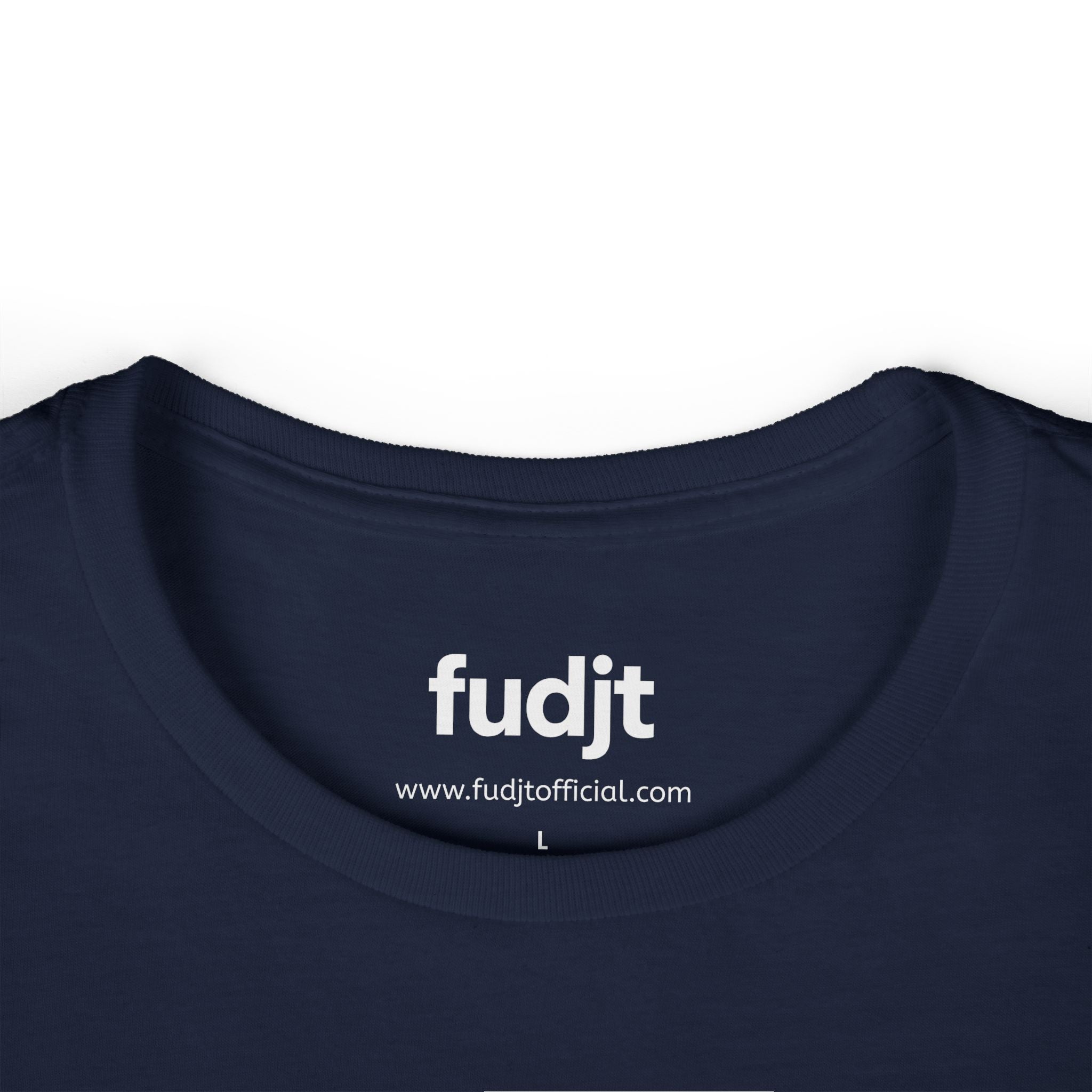 Women's White fudjt logo Comfy Stylie Tee | 12 Colors