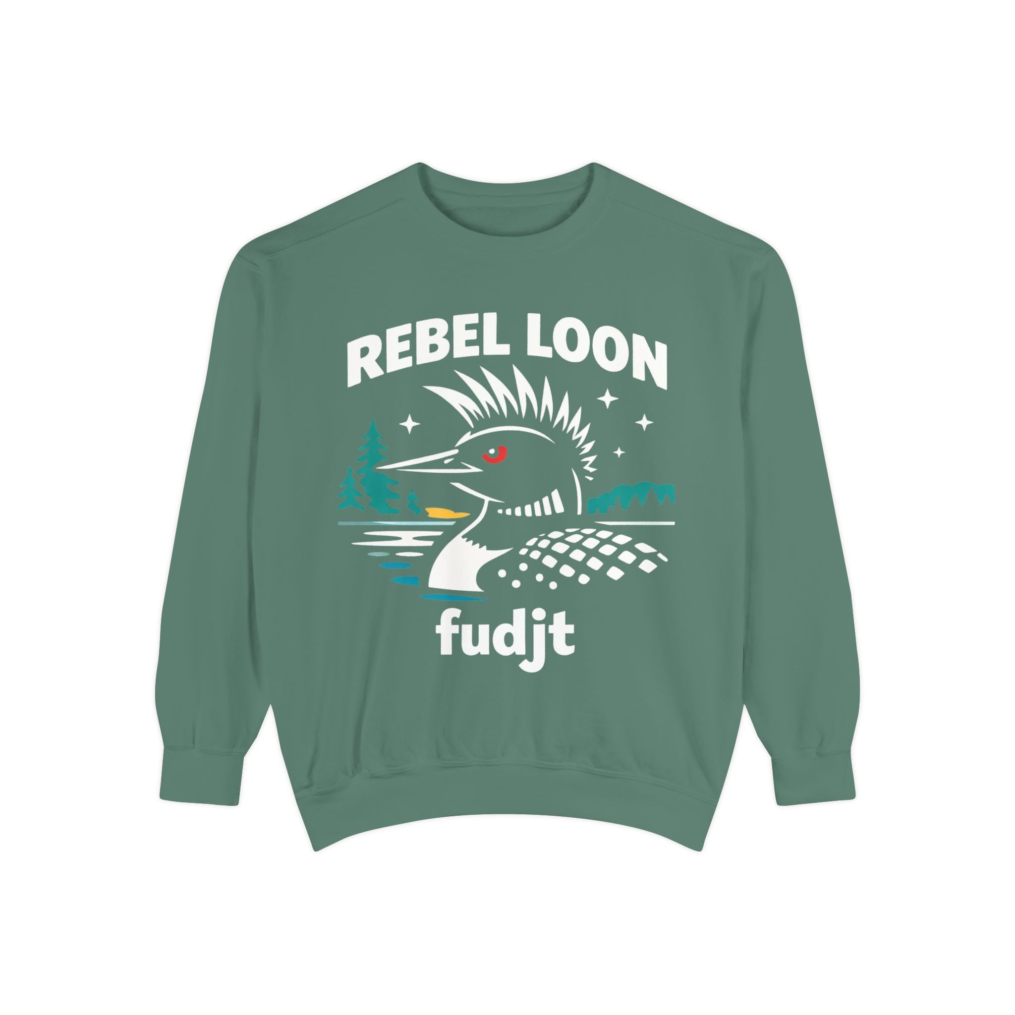 Rebel Loon fudjt Retro Wildlife Crewneck, Bold Pink Drip Backside | 14 Colors
