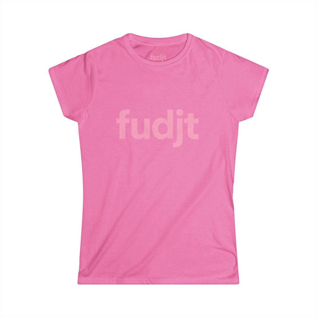 Women's Pink fudjt logo Comfy Stylie Tee | 12 Colors