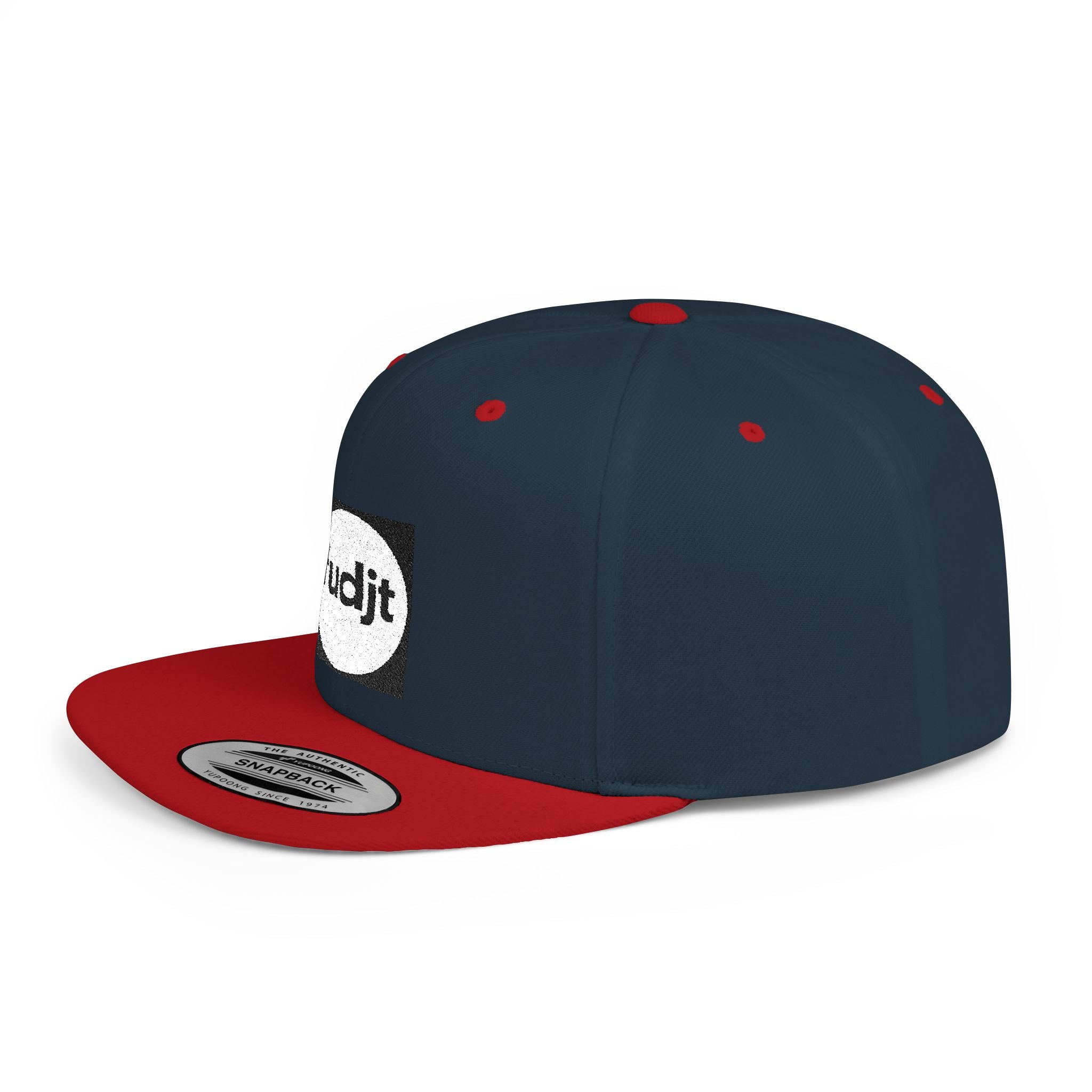 Black Square fudjt Circle Flat Bill Snapback Hat | Embroidered |  15 Colors