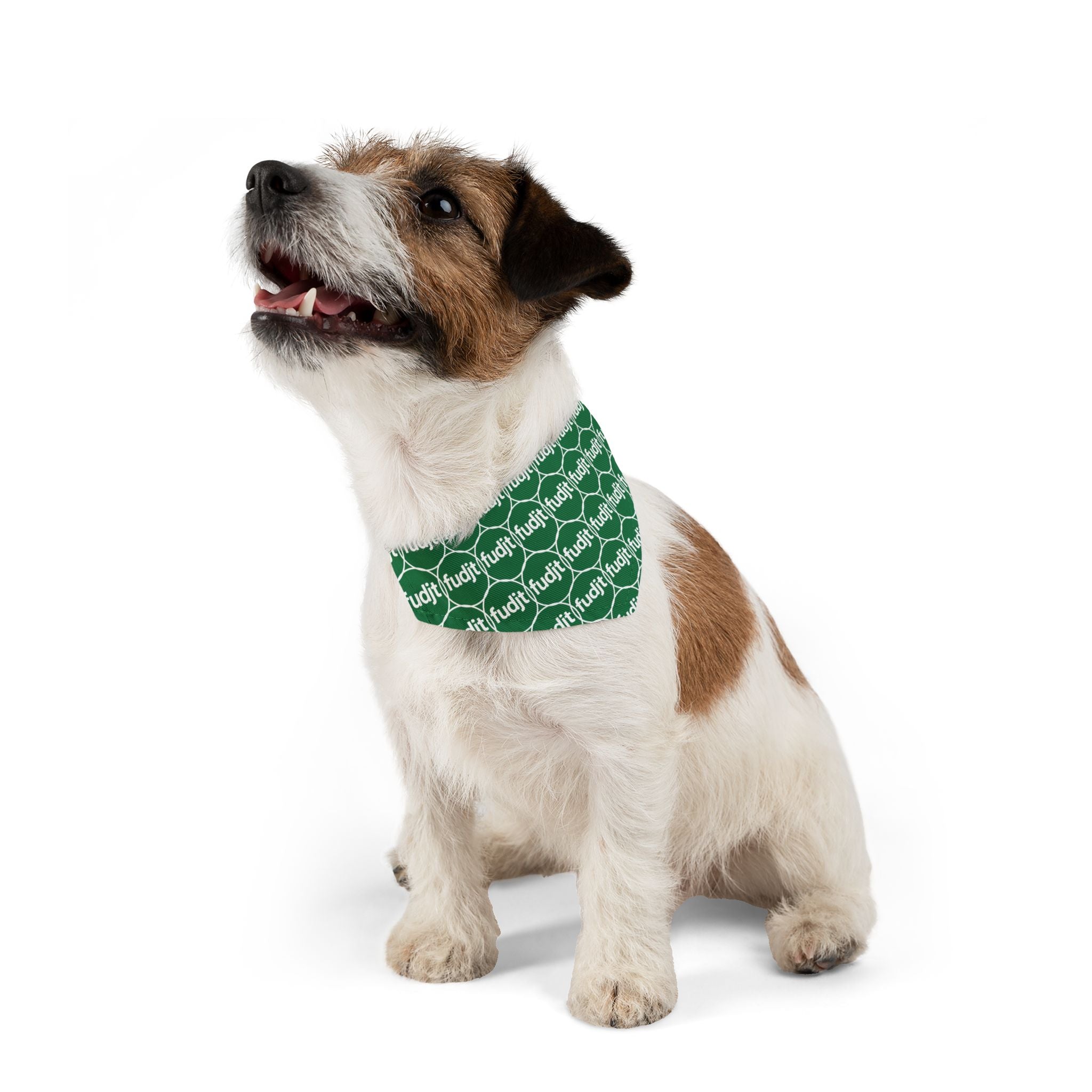 Dark Green fudjt Unbroken Chain 1.25  Bandana Collar for Dogs, Cats & More | 4 Sizes