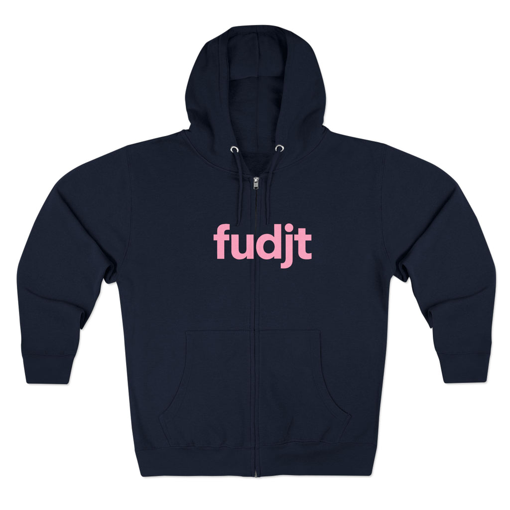 Zip Hoodie with Pink fudjt Design | Cozy Everyday Comfort | 8 Colors