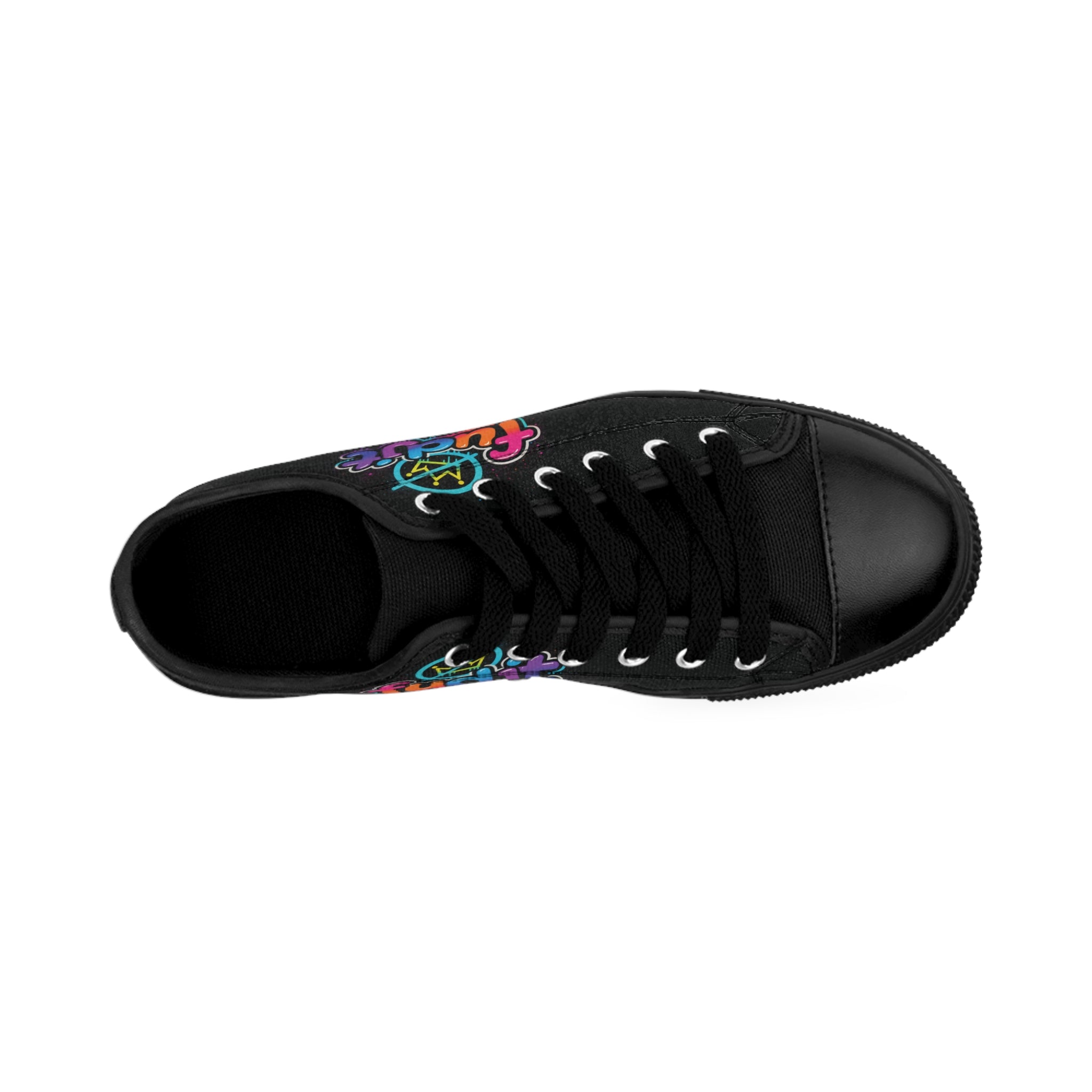 fudjt No Kings Clown Town Street Style Sneakers | Women & Girls Black Low Top