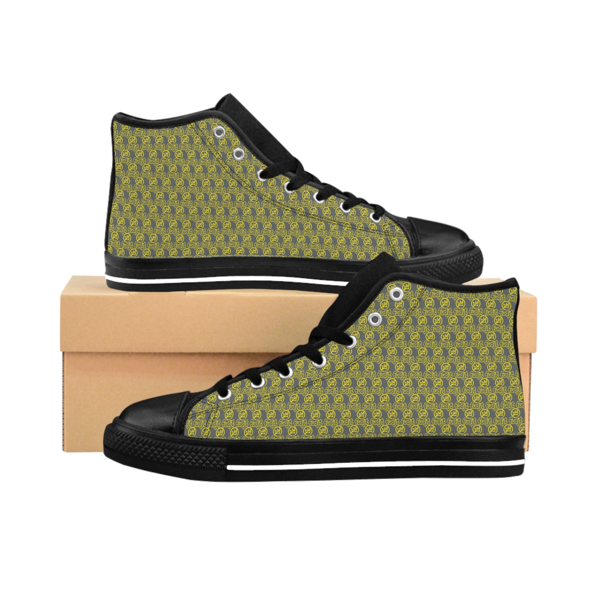 Dark Gray Golden fudjt No Kings Street Style Sneakers | Men & Boys .5 High Top
