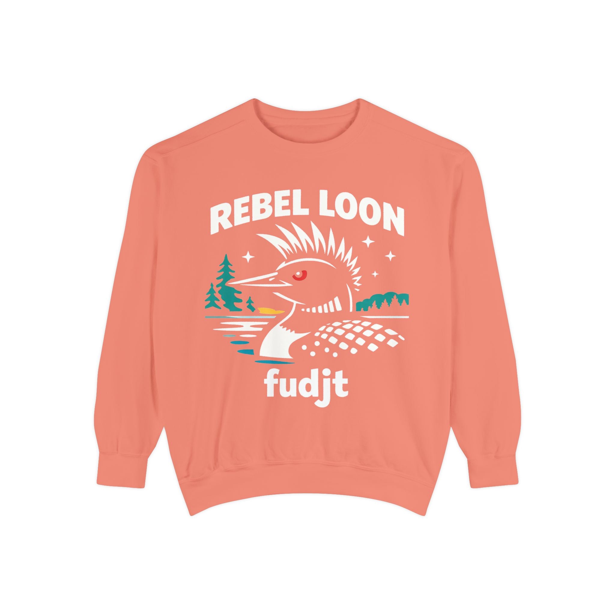 Rebel Loon fudjt Retro Wildlife Crewneck, Bold Pink Drip Backside | 14 Colors