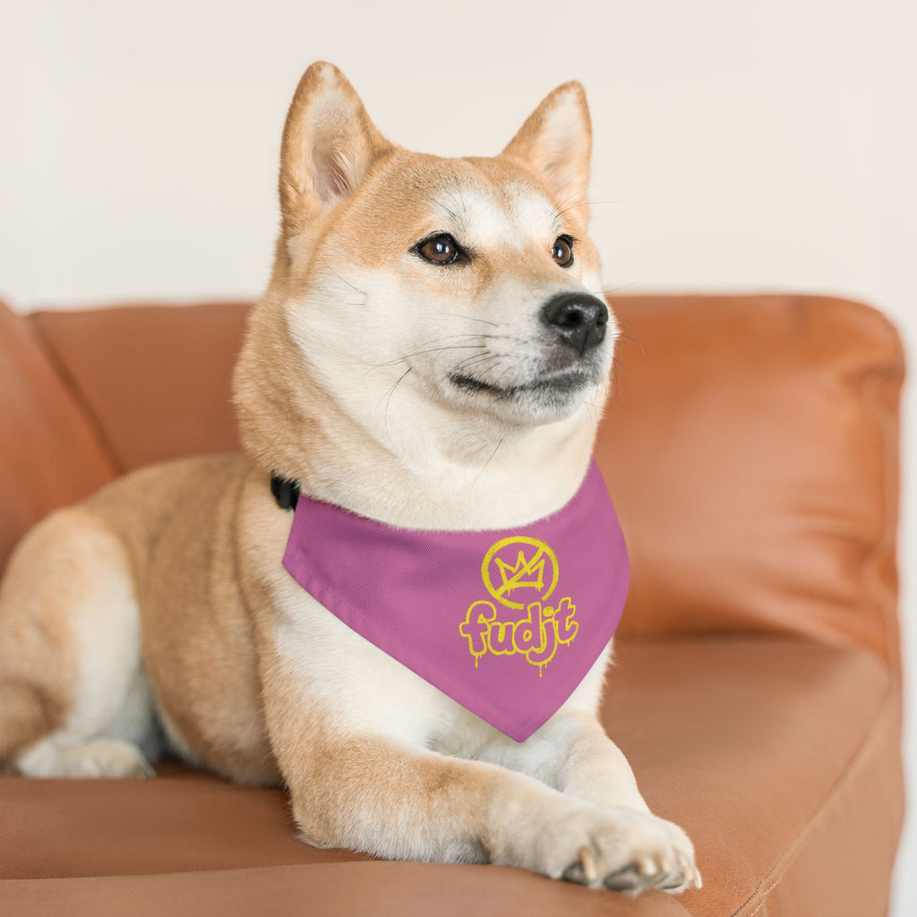 Light Pink Golden fudjt No Kings Bandana Collar for Dogs, Cats & More | 4 Sizes