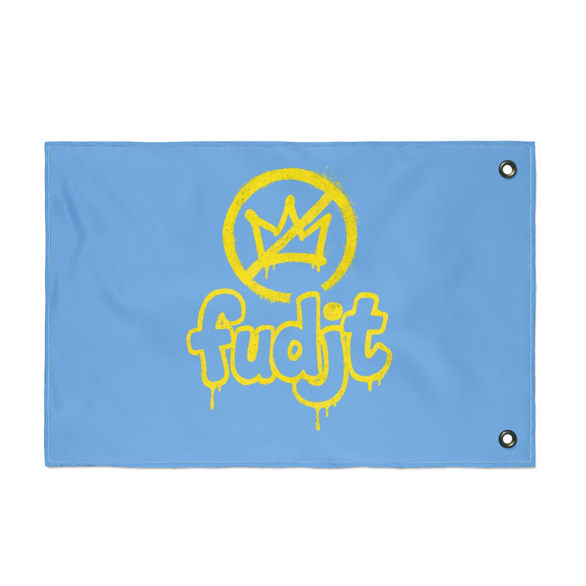 Golden fudjt No Kings Light Blue Flag | 3 Sizes