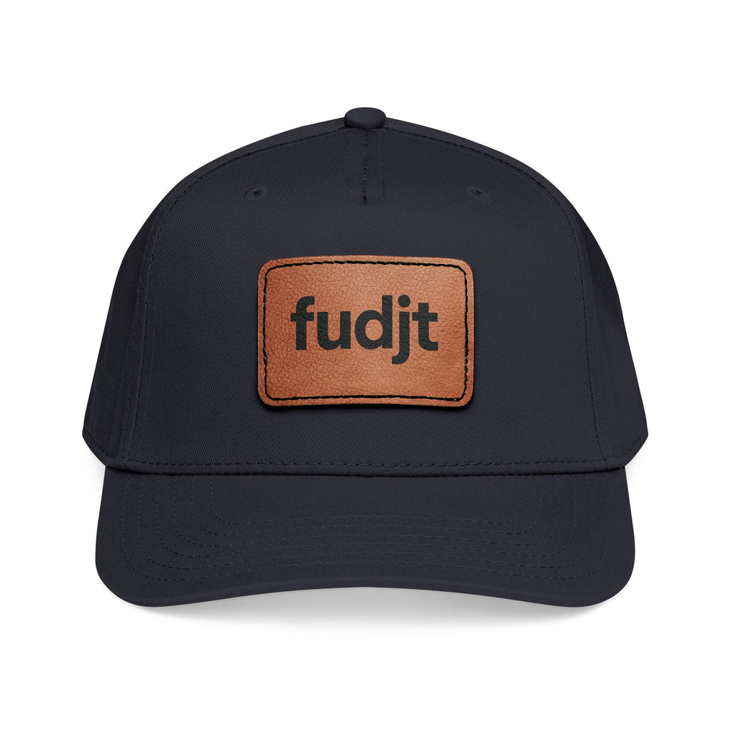 fudjt Leather Patch Baseball Cap — Mid Profile Trucker Hat | 14 Solid Colors