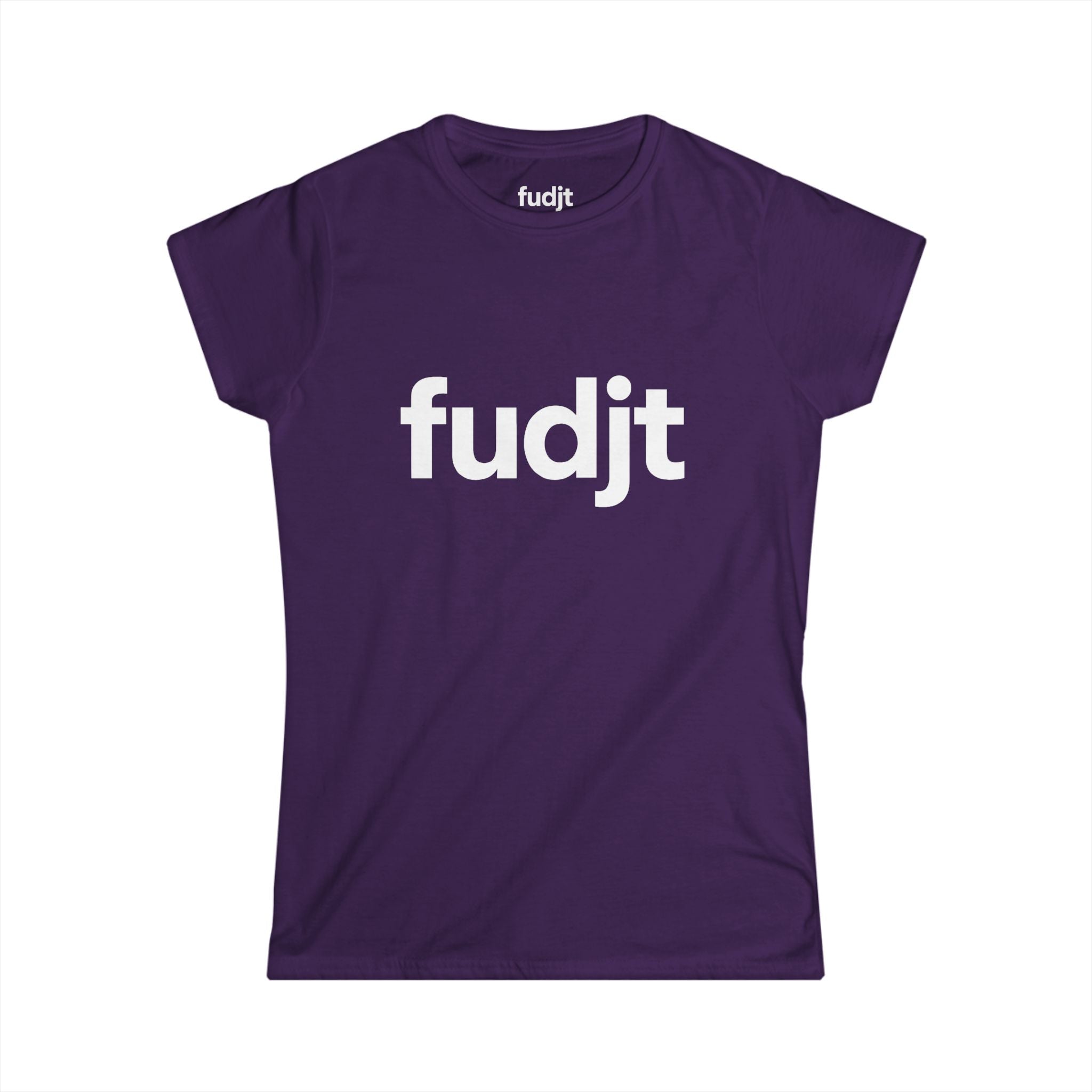 Women's White fudjt logo Comfy Stylie Tee | 12 Colors