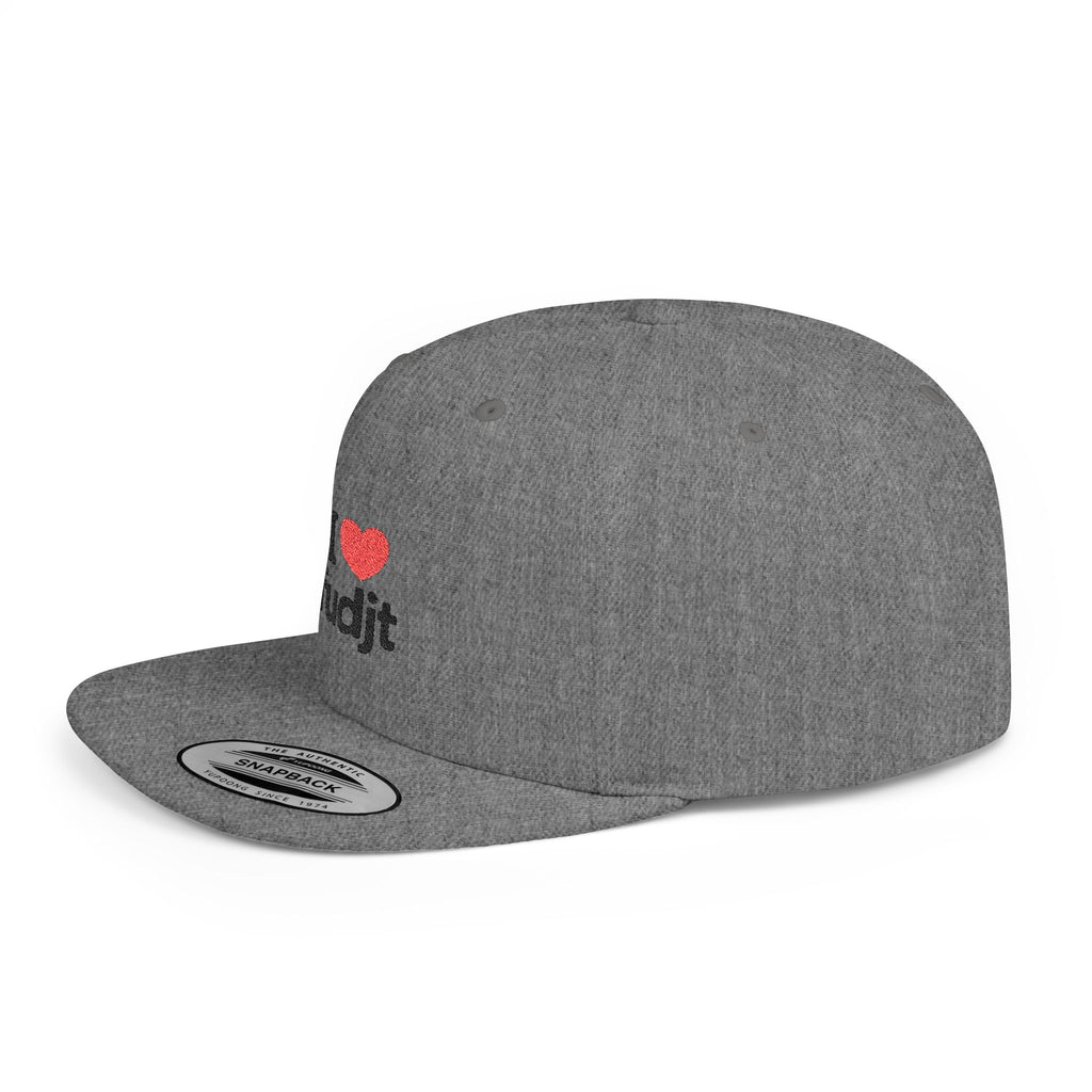 I Heart fudjt Flat Bill Snapback Hat | 7 Colors