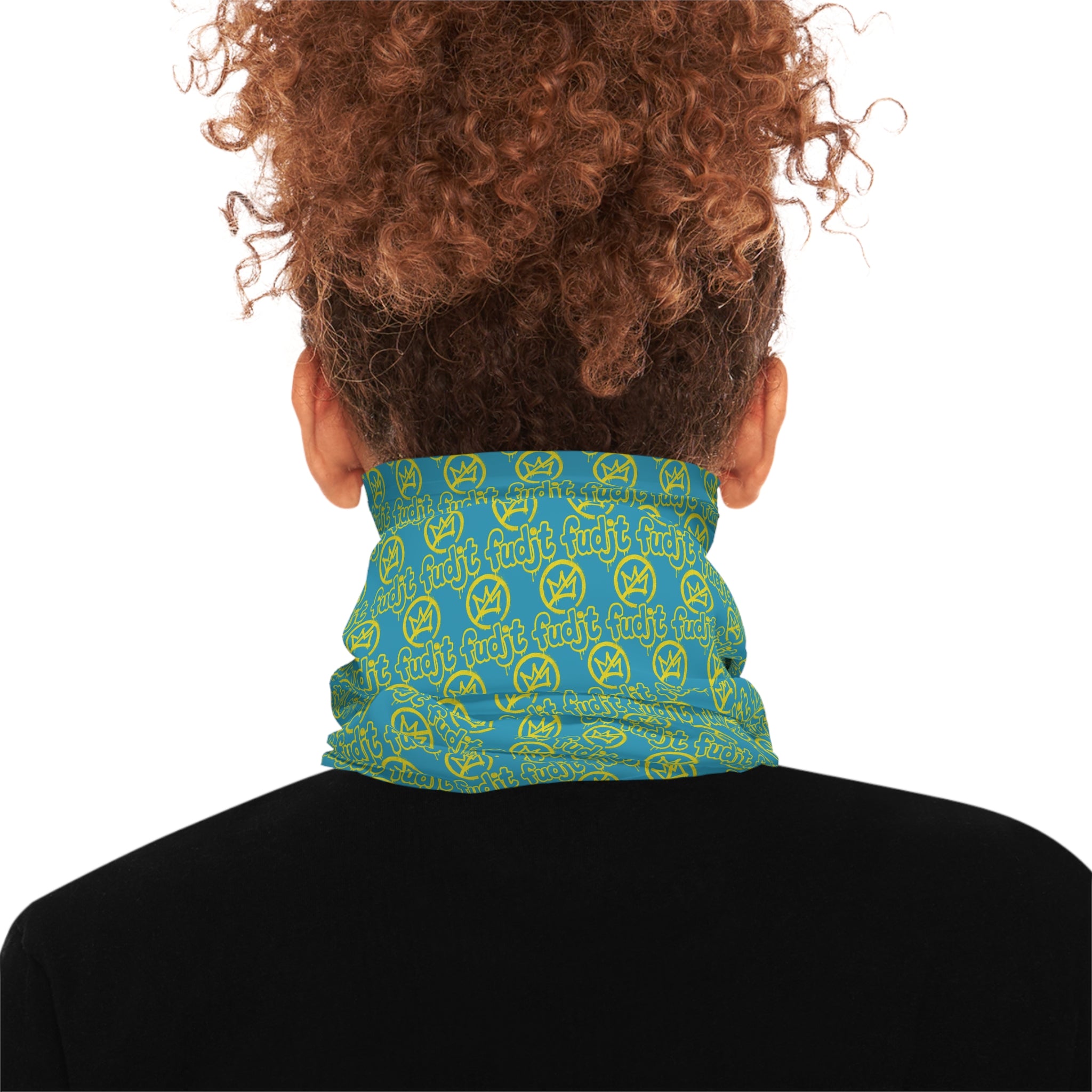 Turquoise Golden fudjt No Kings 1.25 Neck Gaiter