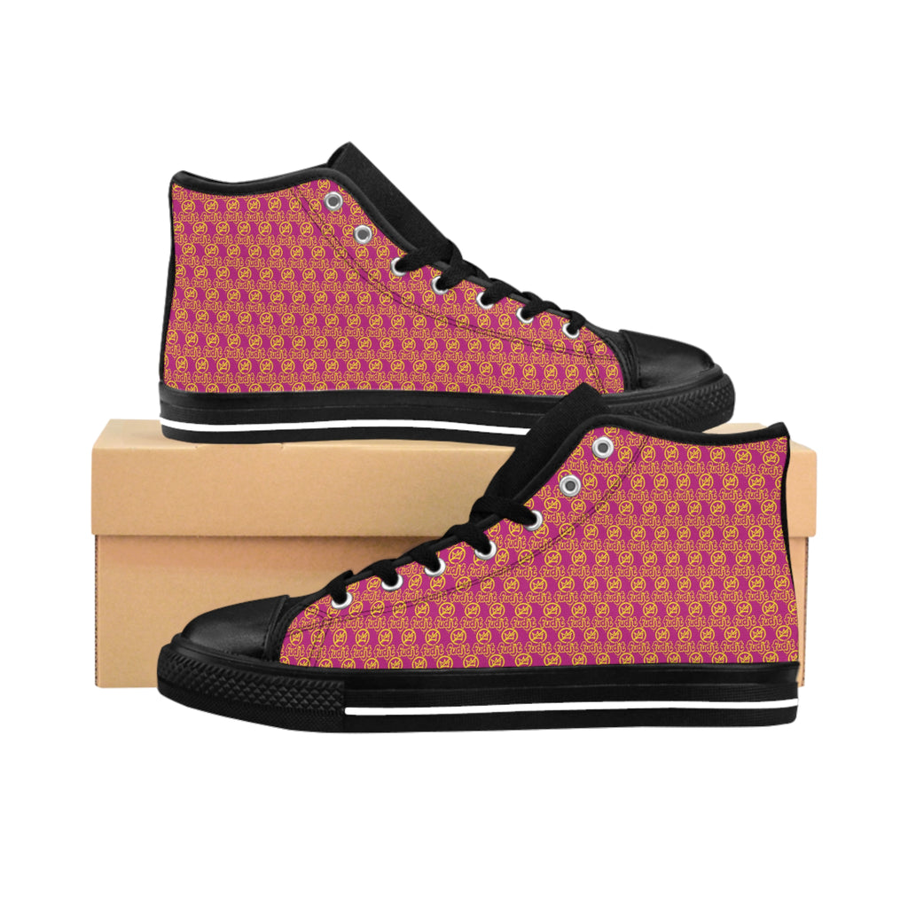 Pink Golden fudjt No Kings Street Style Sneakers | Women & Girls .5 High Top