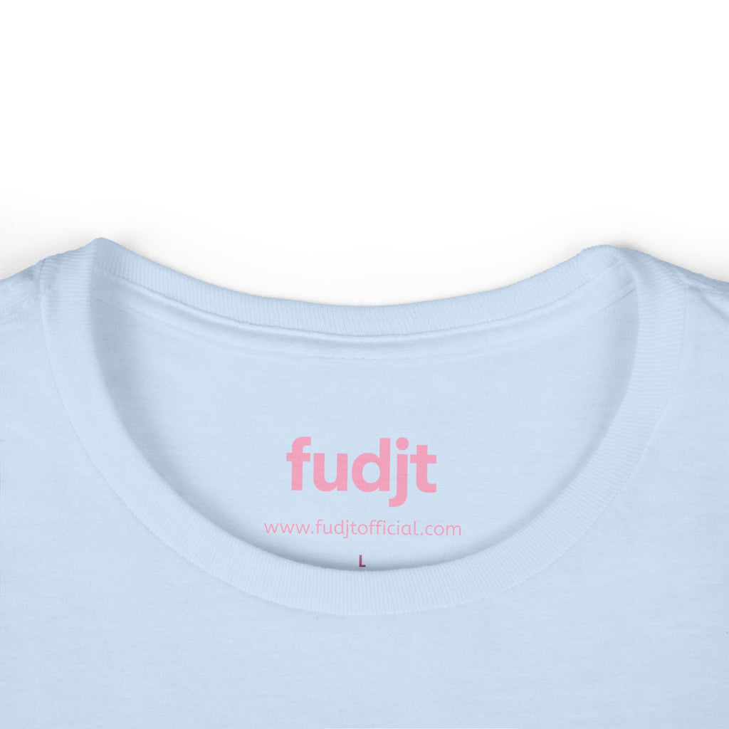 Women's Pink fudjt logo Comfy Stylie Tee | 12 Colors
