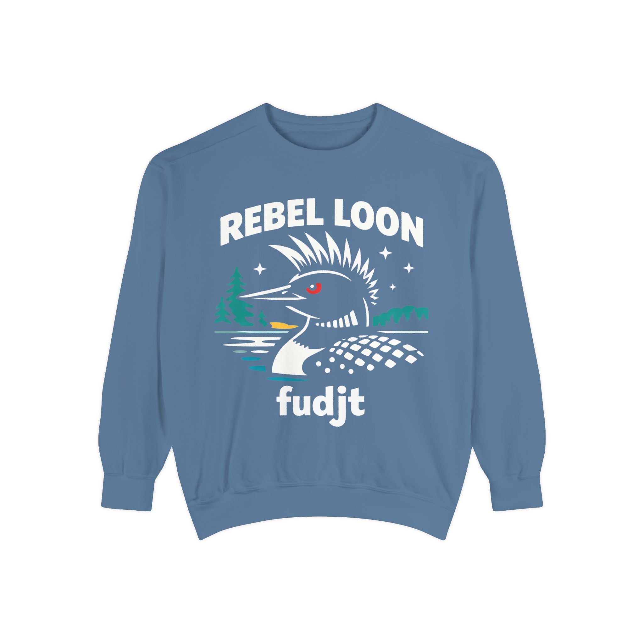 Rebel Loon fudjt Retro Wildlife Crewneck, Bold Pink Drip Backside | 14 Colors