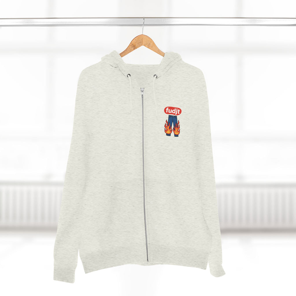 fudjt Pants On Fire Zip Hoodie | Front & Back Graphic | 9 Colors