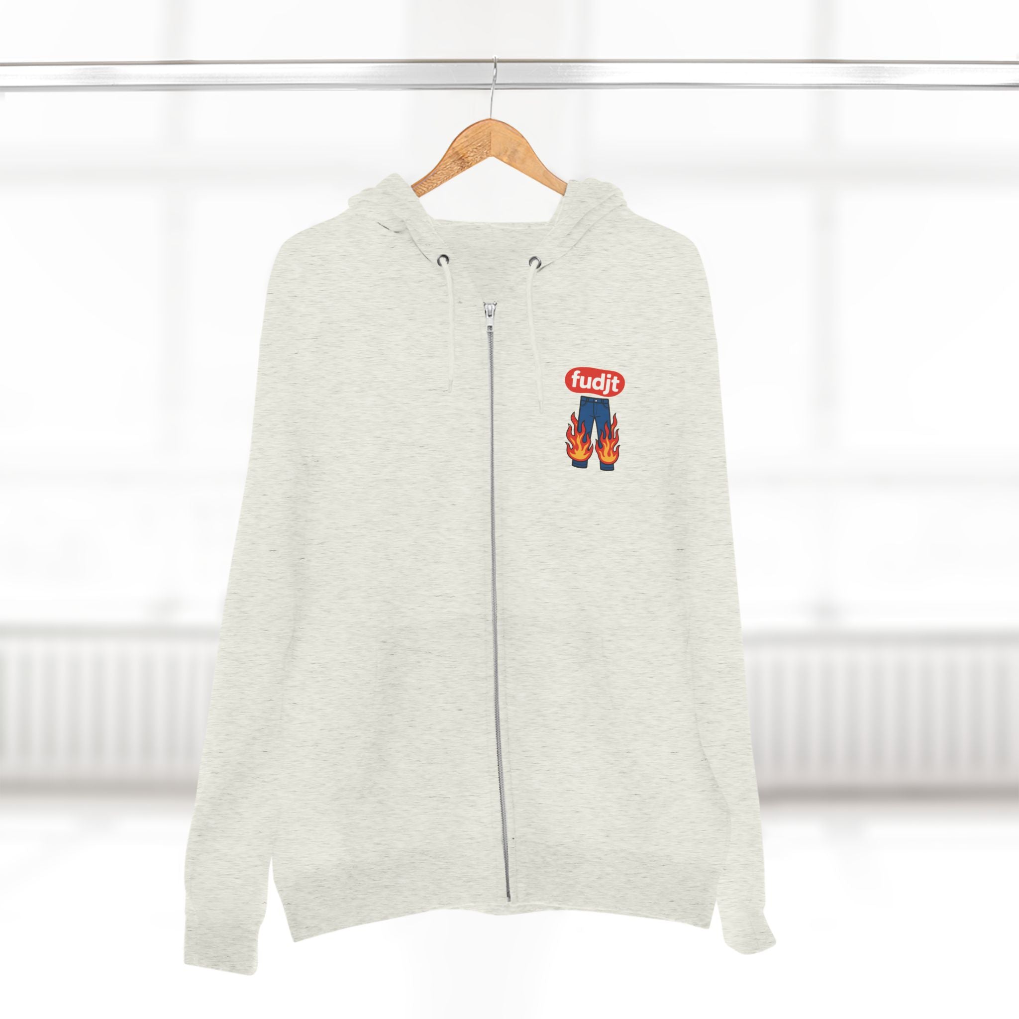 fudjt Pants On Fire Zip Hoodie | Front & Back Graphic | 9 Colors