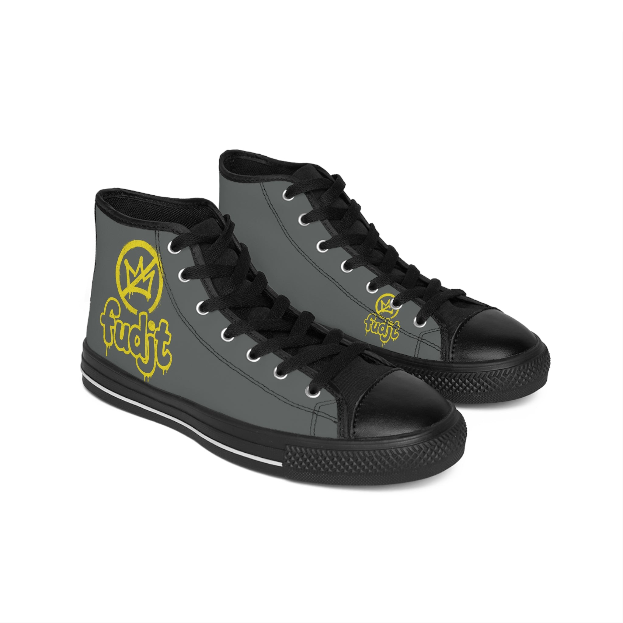 Dark Gray Golden fudjt No Kings Street Style Sneakers | Women & Girls 3.75 High Top