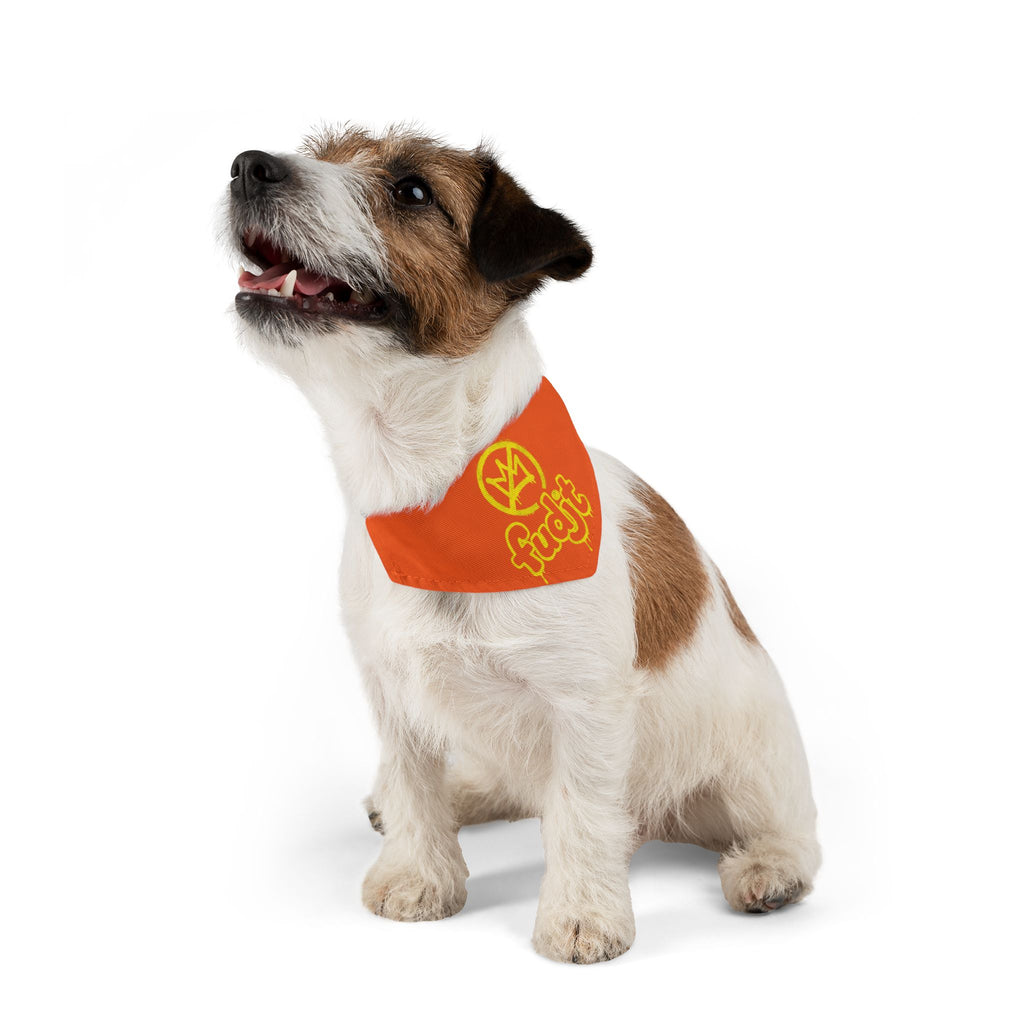 Orange Golden fudjt No Kings Bandana Collar for Dogs, Cats & More | 4 Sizes