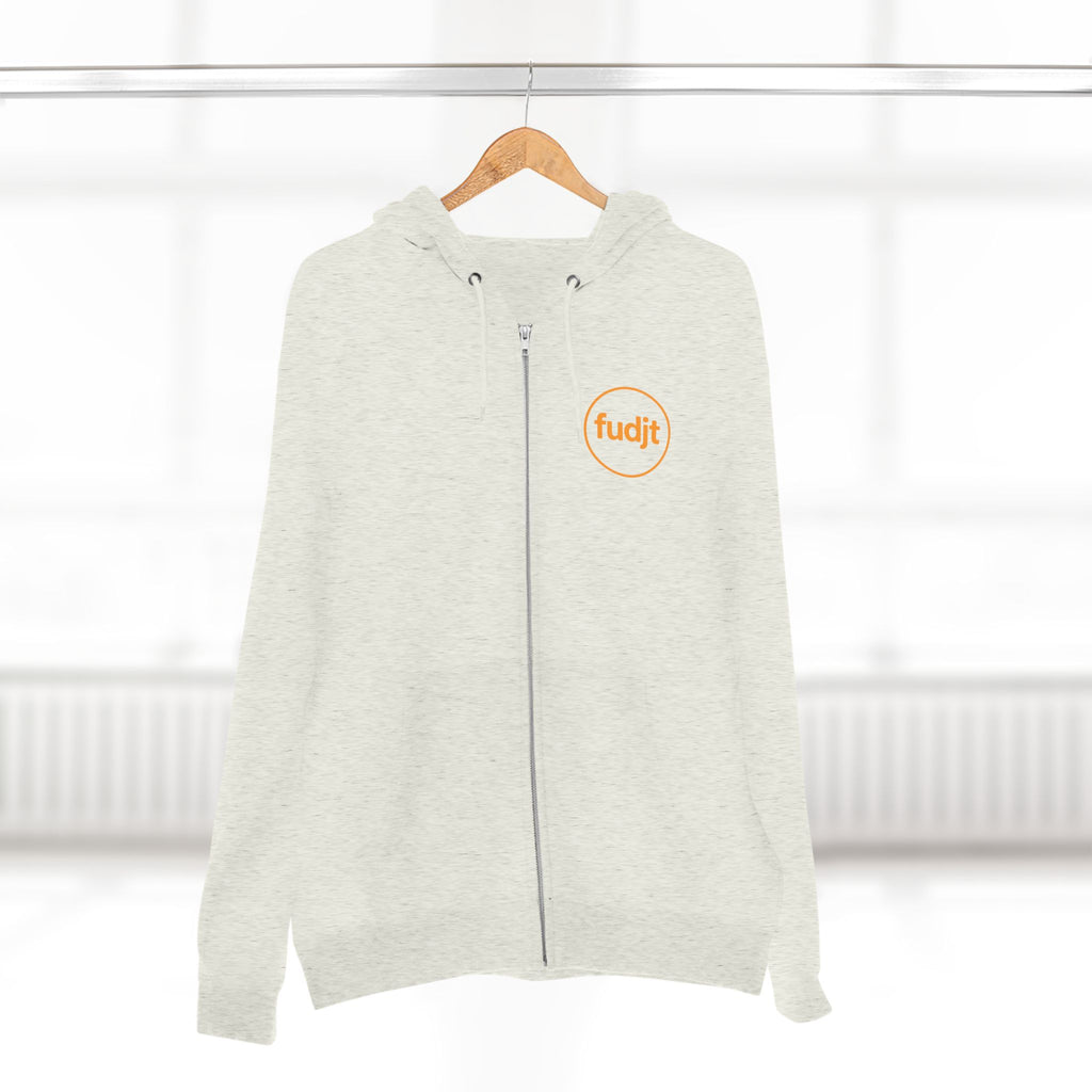 Orange fudjt Circle Zip Hoodie | Front & Back Graphic | 9 Colors