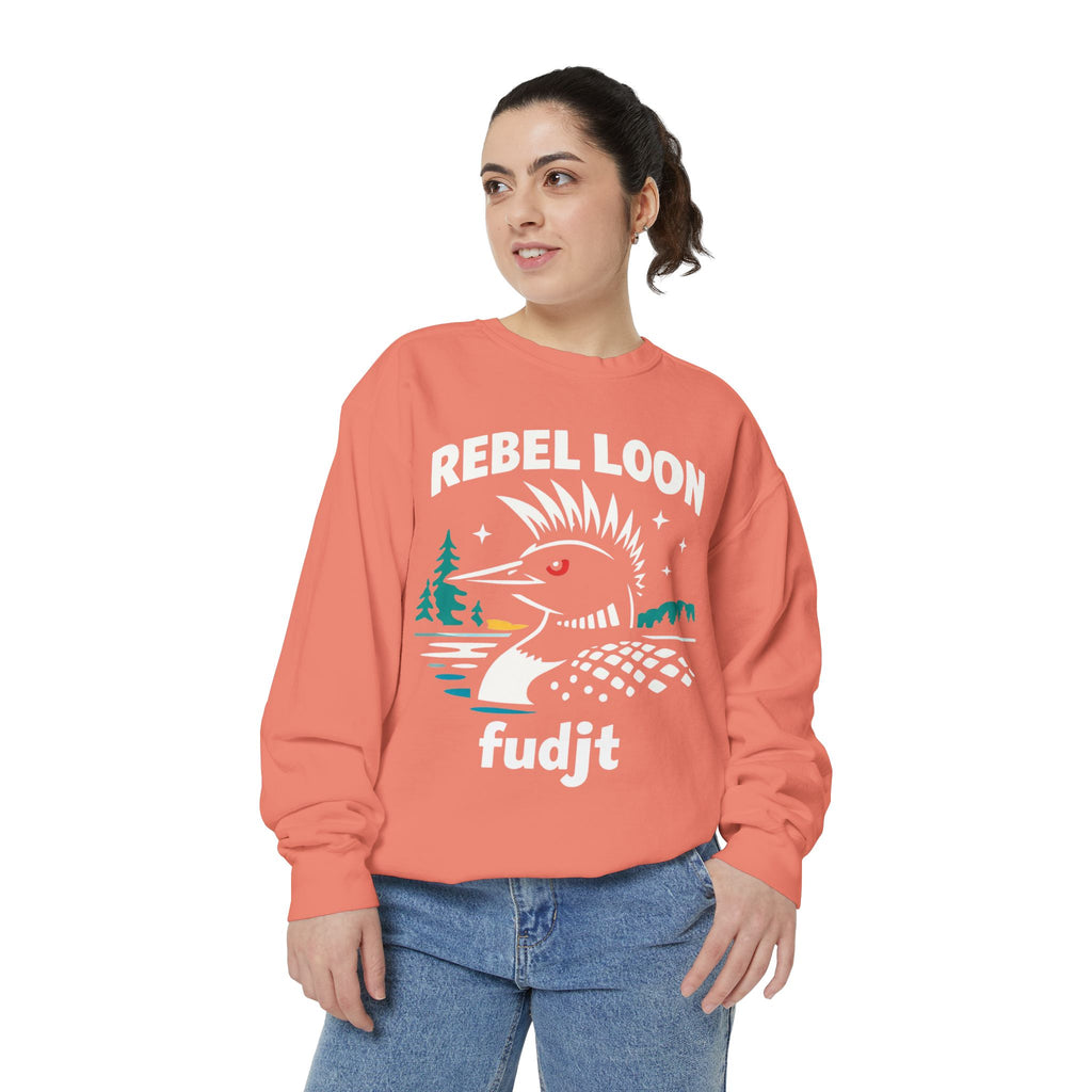Rebel Loon fudjt Retro Wildlife Crewneck, Bold Pink Drip Backside | 14 Colors