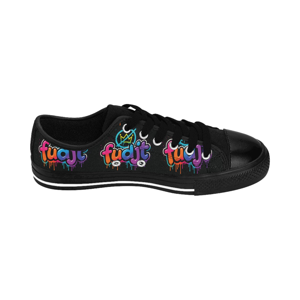 fudjt No Kings Clown Town Street Style Sneakers | Men & Boys Black All Over Low Top