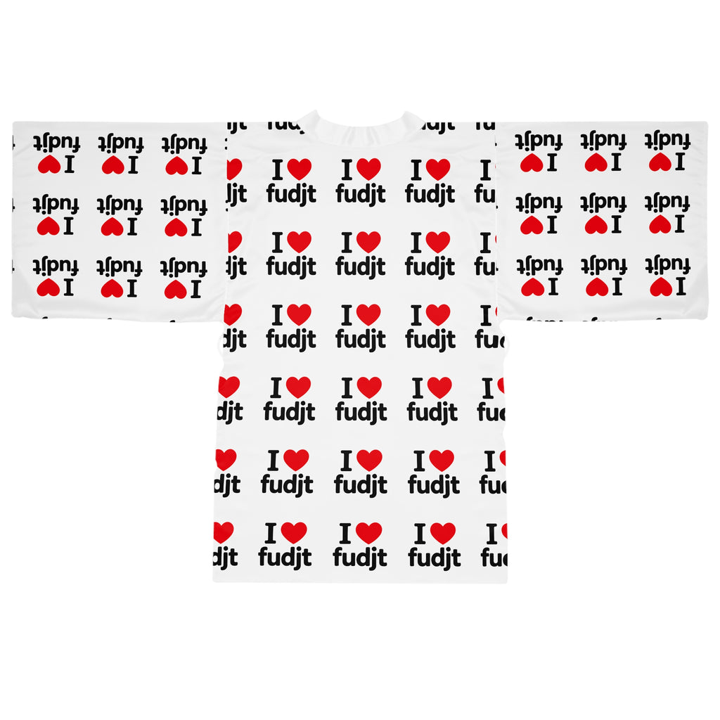 I Love Fudjt Kimono Robe | White