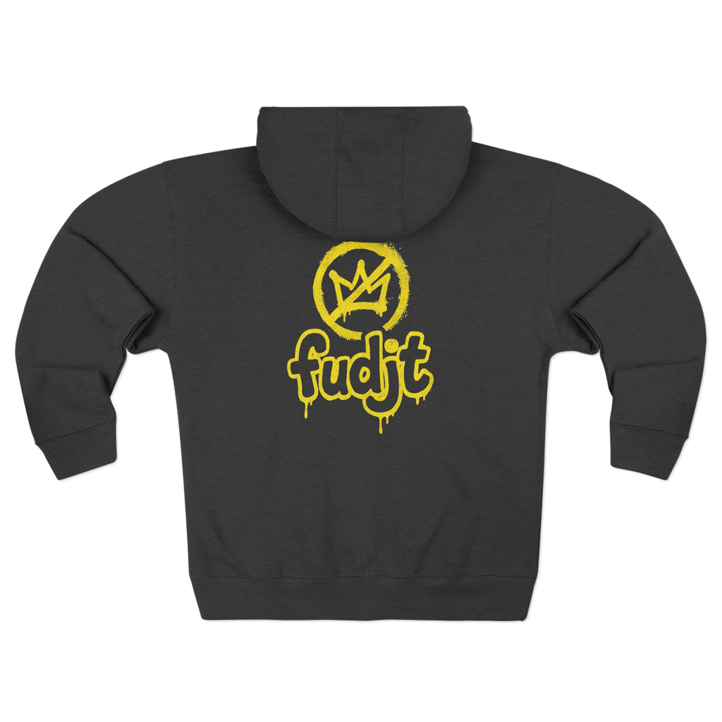 Zip Hoodie with Golden fudjt No Kings | Front & Back Graphic | 9 Colors