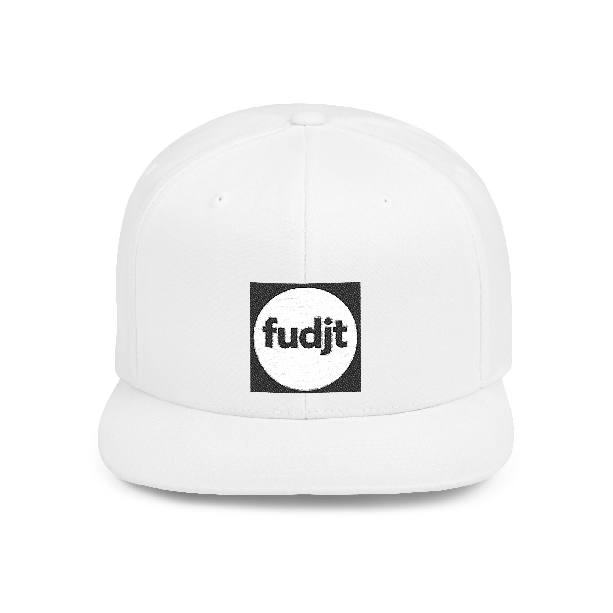 Black Square fudjt Circle Flat Bill Snapback Hat | Embroidered |  15 Colors