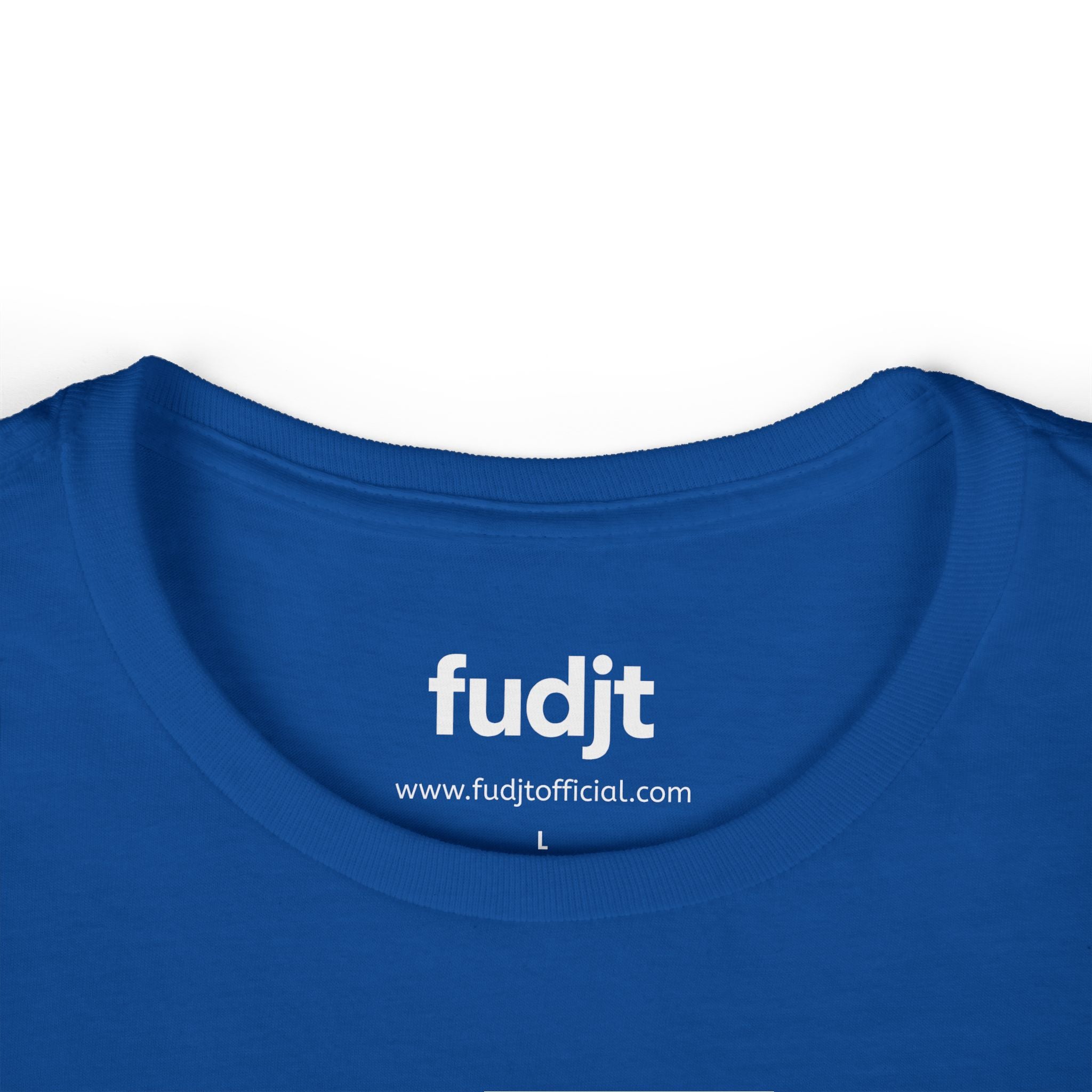 Women's White fudjt logo Comfy Stylie Tee | 12 Colors