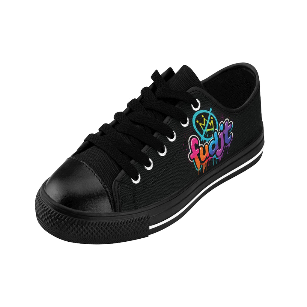 fudjt No Kings Clown Town Street Style Sneakers | Women & Girls Black Low Top