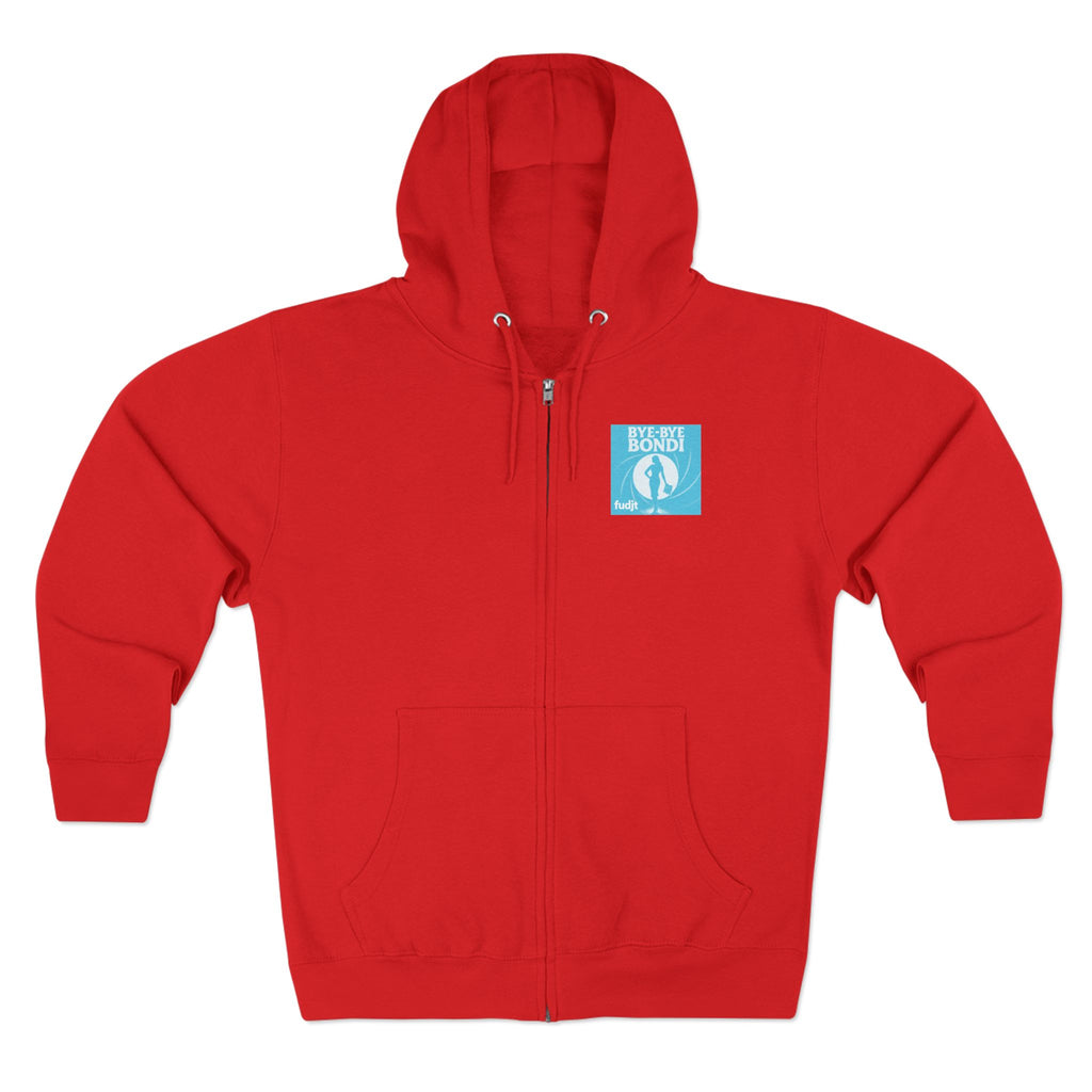 Bye-Bye Bondi | Blue Smoke Screen Retro fudjt Zip Hoodie | Front & Back Graphic | 8 Colors