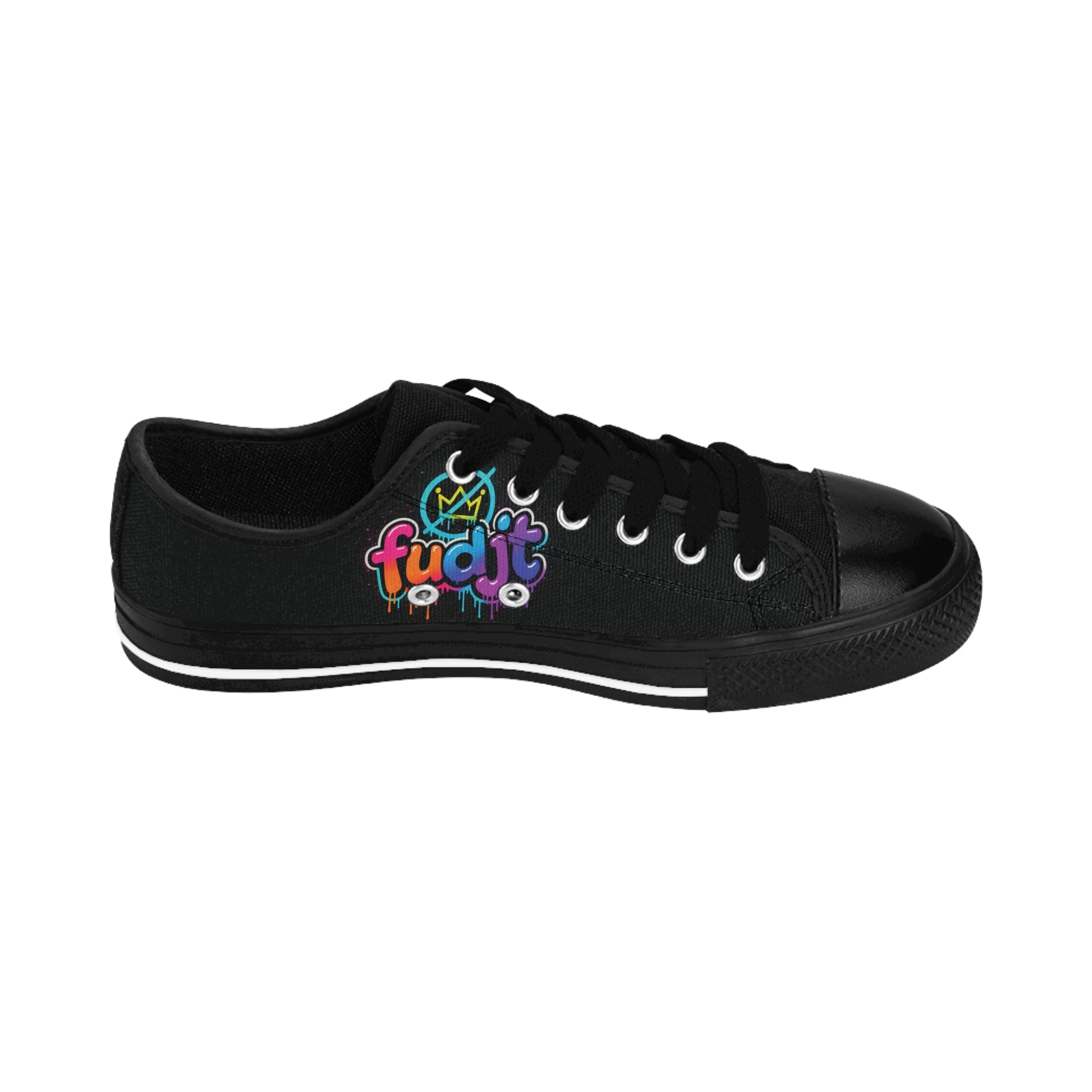 fudjt No Kings Clown Town Street Style Sneakers | Men & Boys Black Low Top