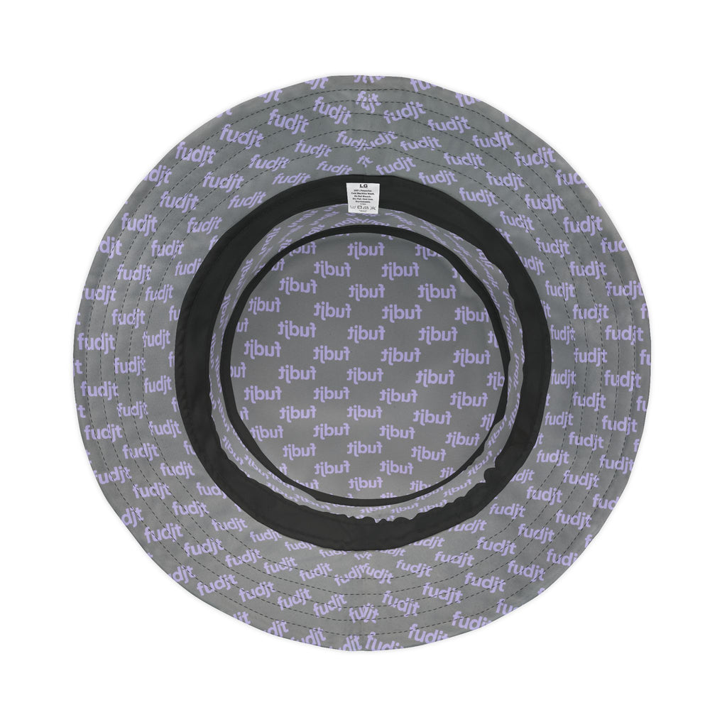 Trendy Lavender fudjt All Over on Gray Bucket Hat