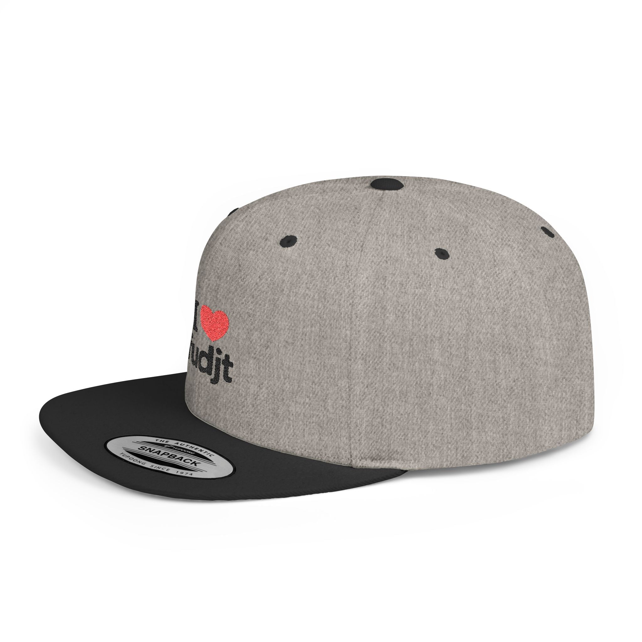 I Heart fudjt Flat Bill Snapback Hat | 7 Colors