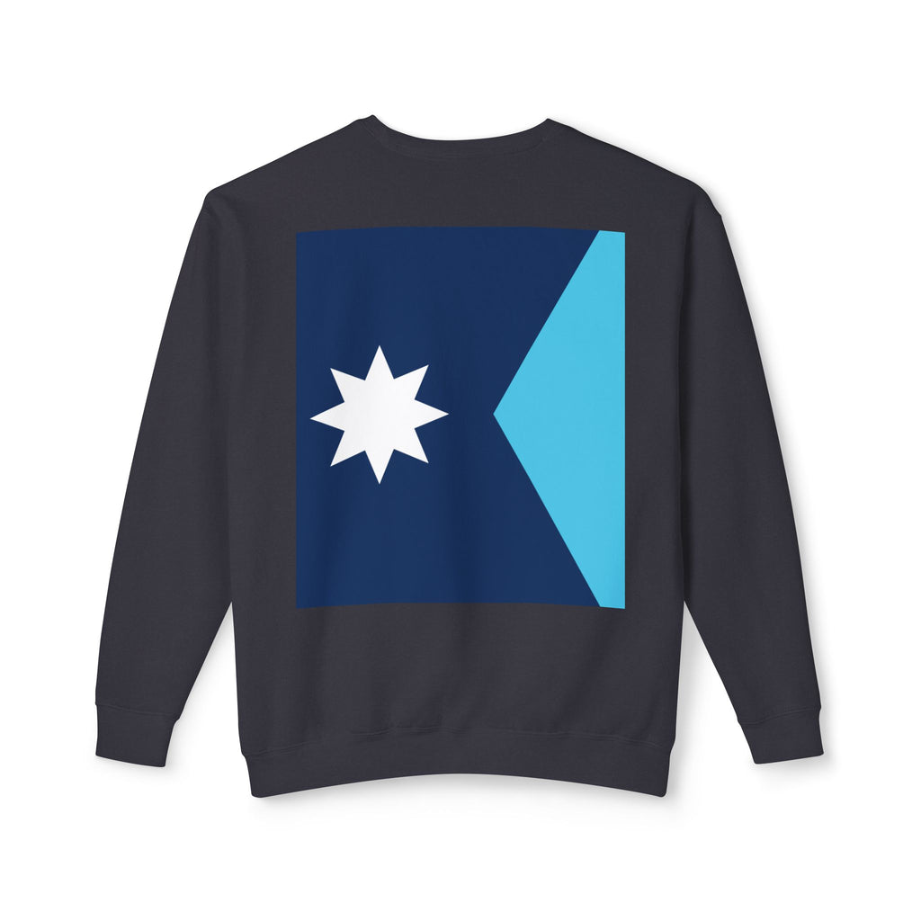 #PrettiGood Crewneck Sweatshirt — Blue Star Graphic Backside, Premium Casual Pullover | 7 Colors