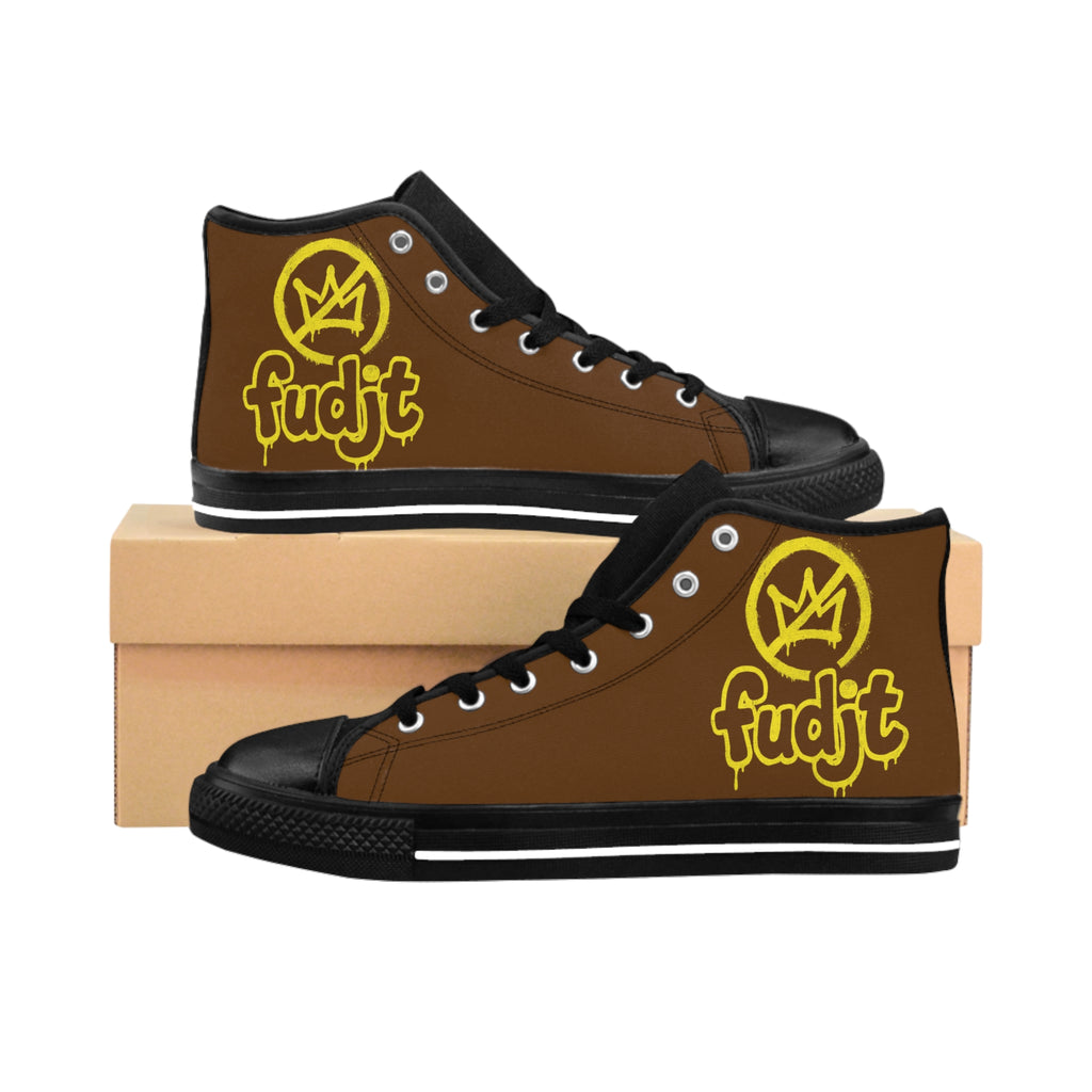 Brown Golden fudjt No Kings Street Style Sneakers | Women & Girls 3.75 High Top