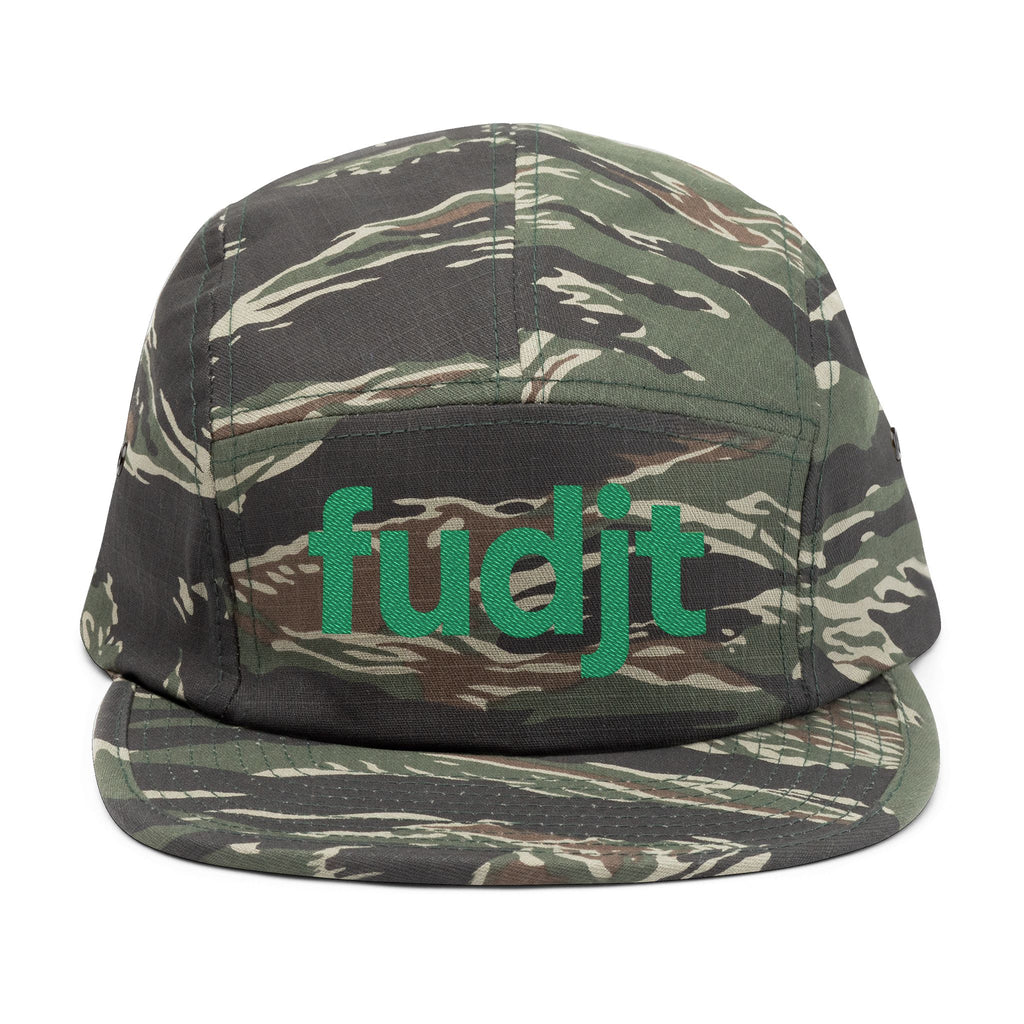 Embroidered 5 Panel Cap - Green fudjt Logo - 7 Colors