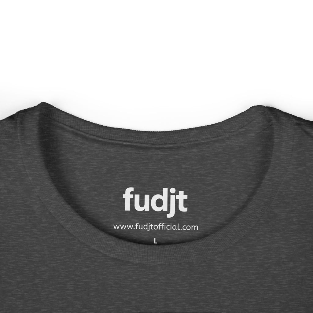 Women's White fudjt logo Comfy Stylie Tee | 12 Colors