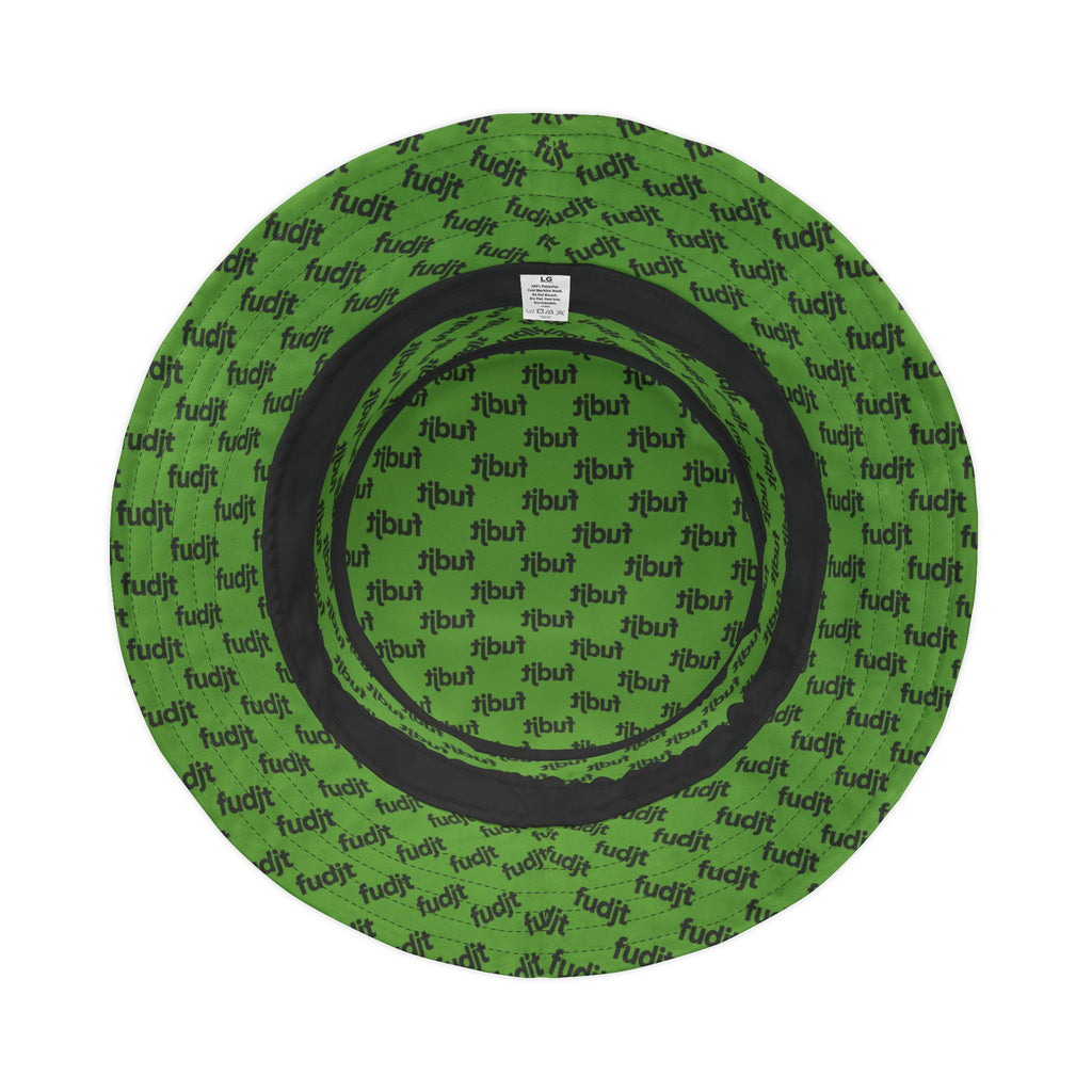 Trendy Black fudjt All Over Green Bucket Hat