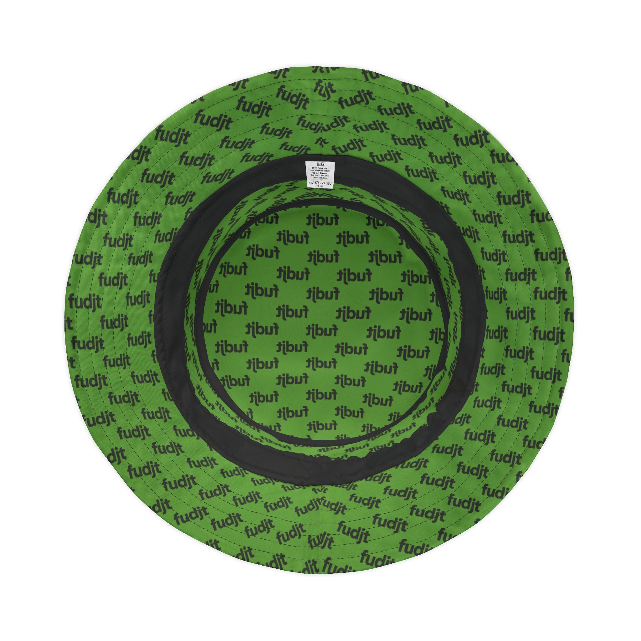 Trendy Black fudjt All Over Green Bucket Hat