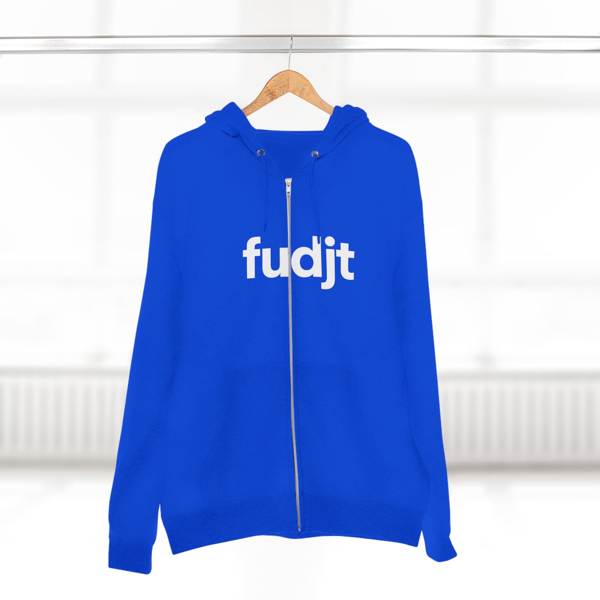 Zip Hoodie with White fudjt Design | Cozy Everyday Comfort | 7 Colors