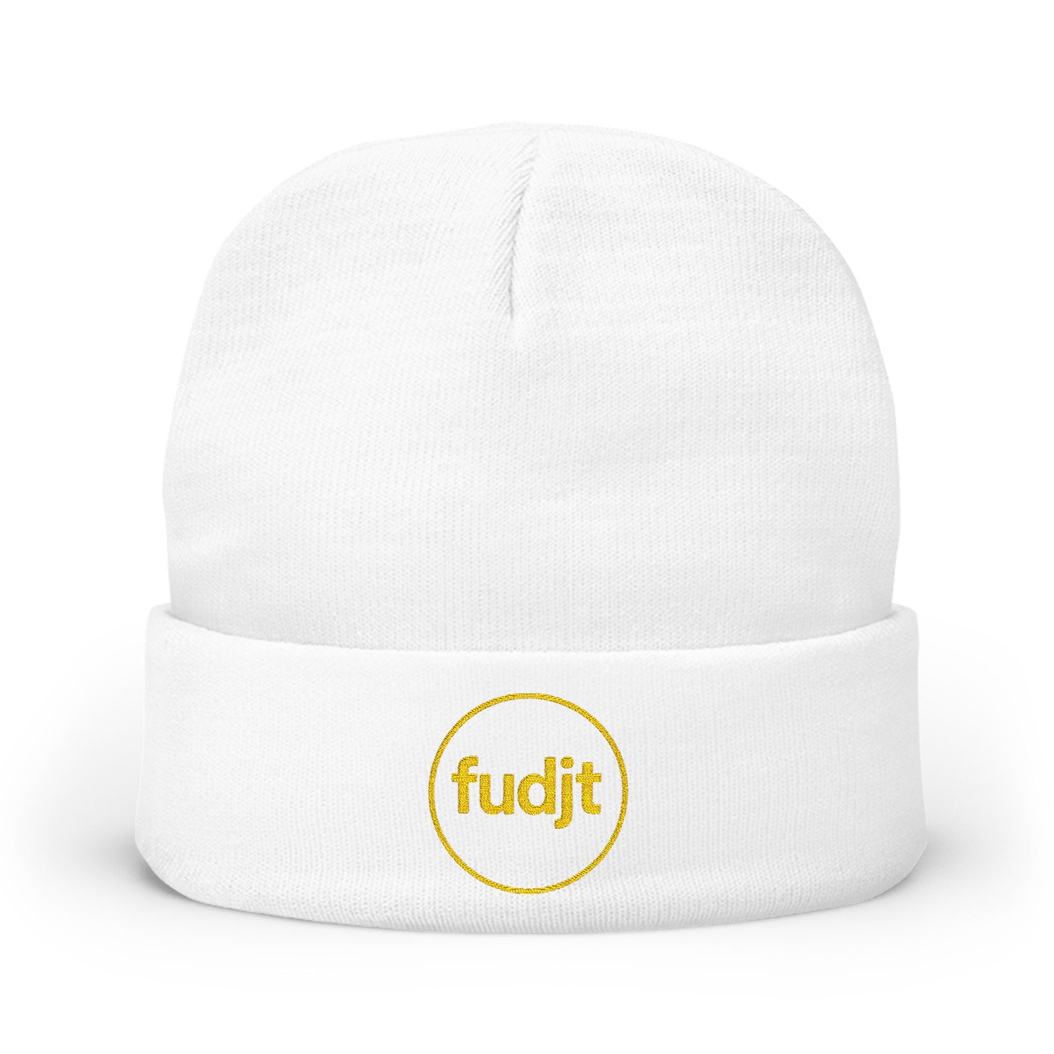 fudjt Circle Knit Beanie | Golden Yellow Embroidery | 5 Colors