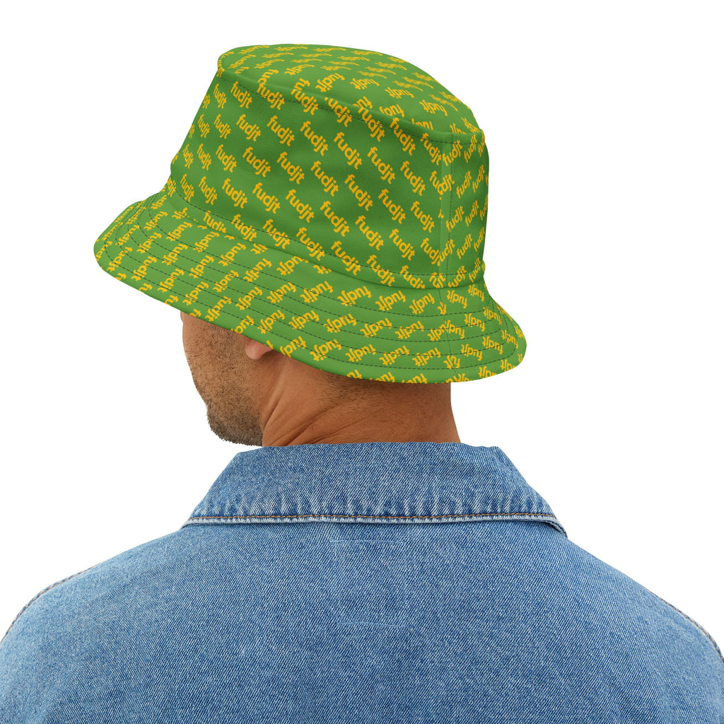 Trendy Yellow fudjt All Over on Light Green Bucket