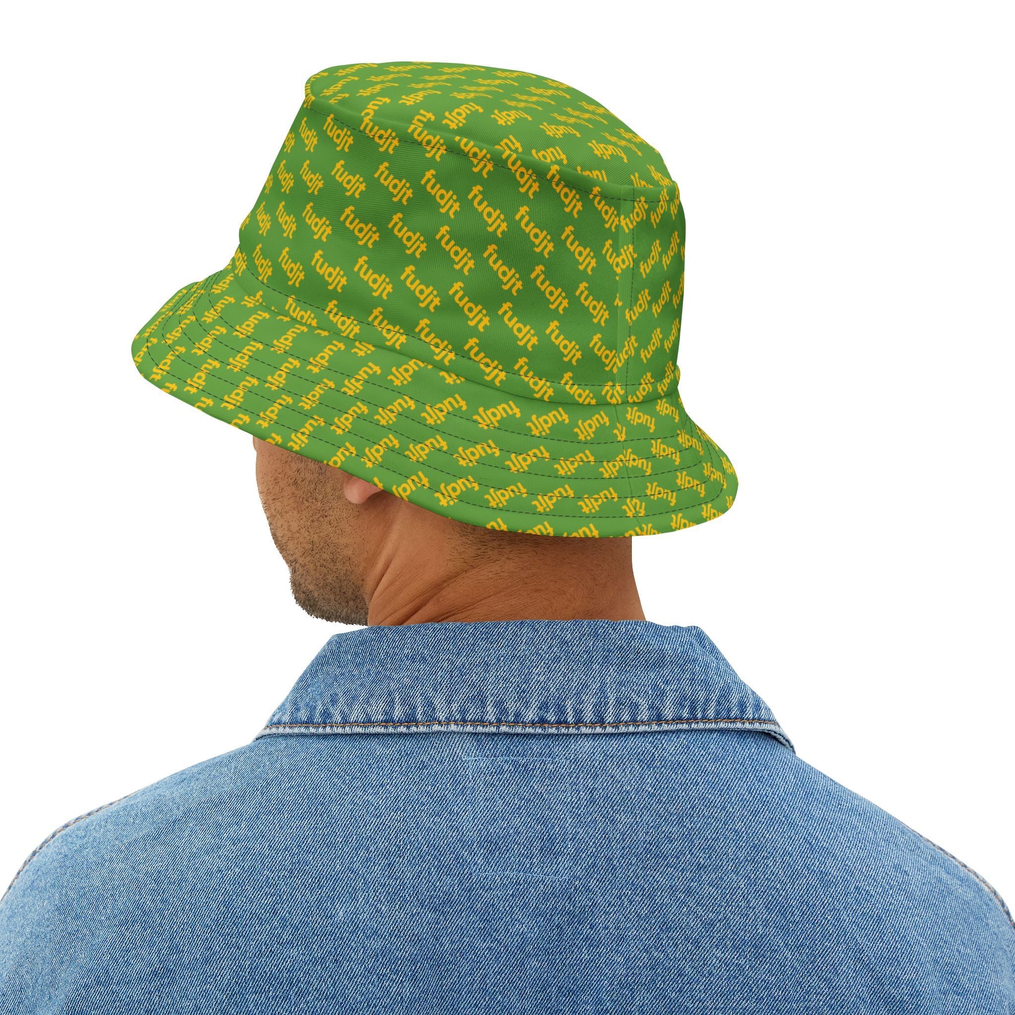 Trendy Yellow fudjt All Over on Light Green Bucket