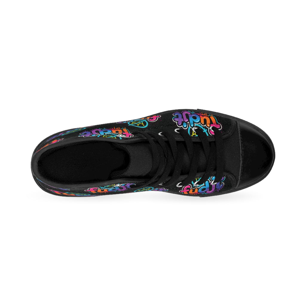 fudjt No Kings Clown Town Street Style Sneakers | Men & Boys Black All Over High Top
