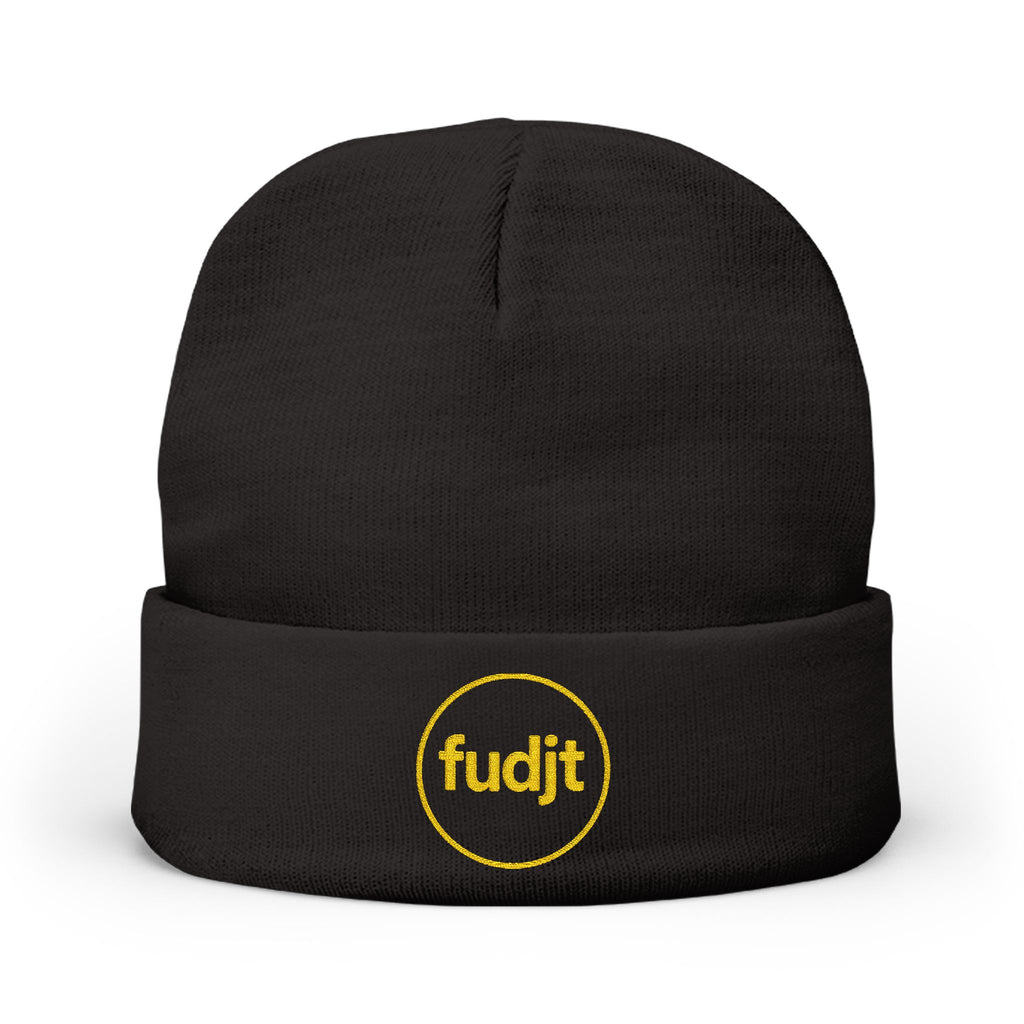 fudjt Circle Knit Beanie | Golden Yellow Embroidery | 5 Colors