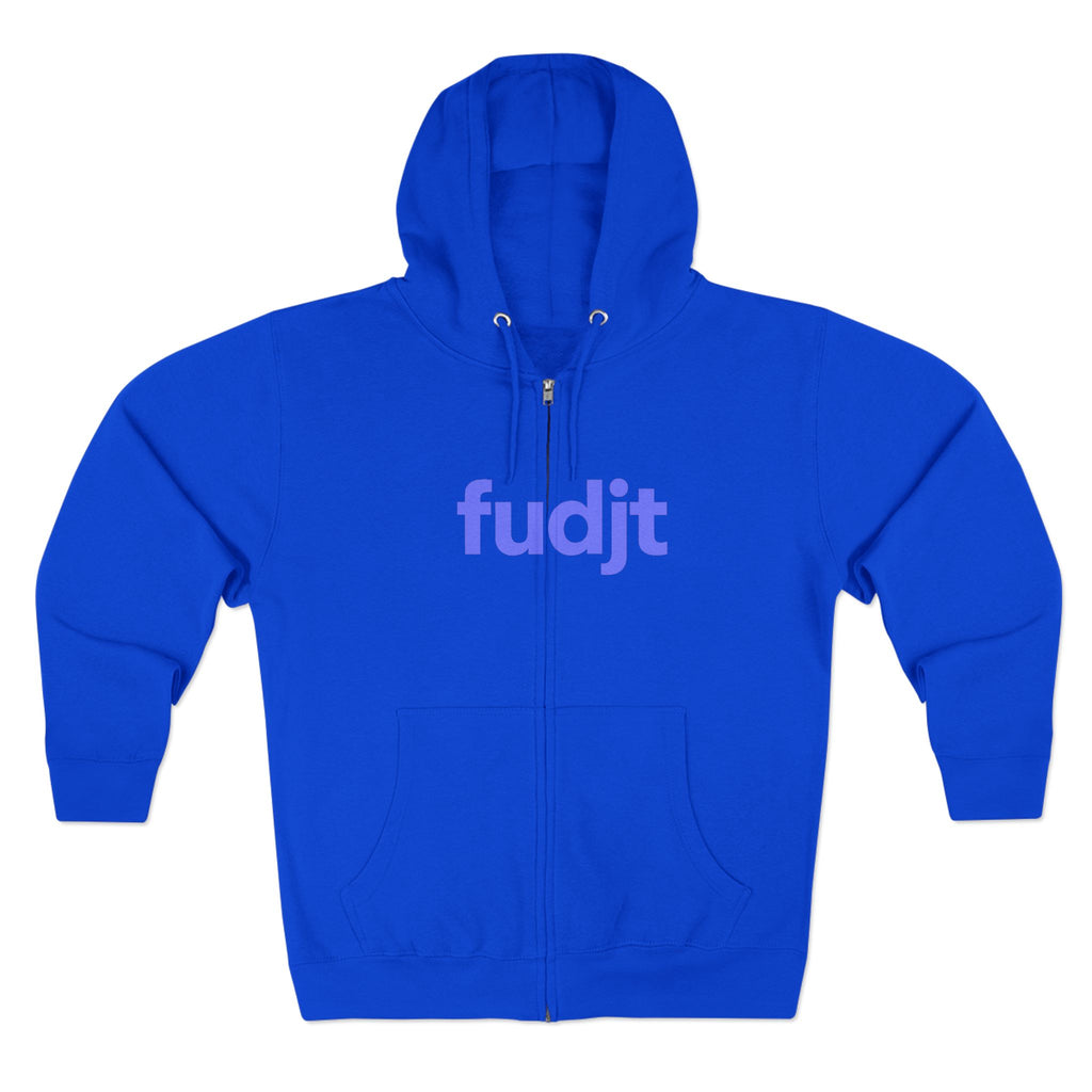 Zip Hoodie with Light Blue fudjt Design | Cozy Everyday Comfort | 8 Colors
