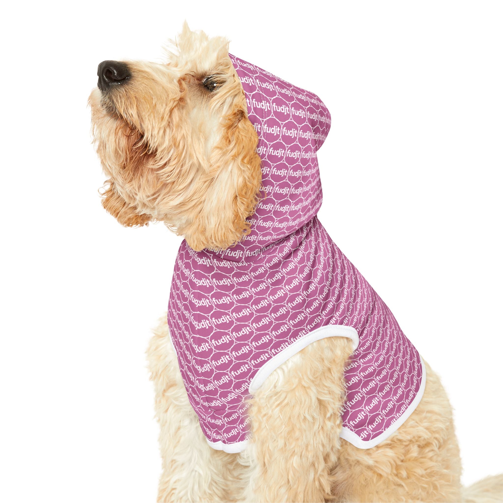 Light Pink fudjt Pet Hoodie | Unbroken Chain 1.25 | 7 Sizes
