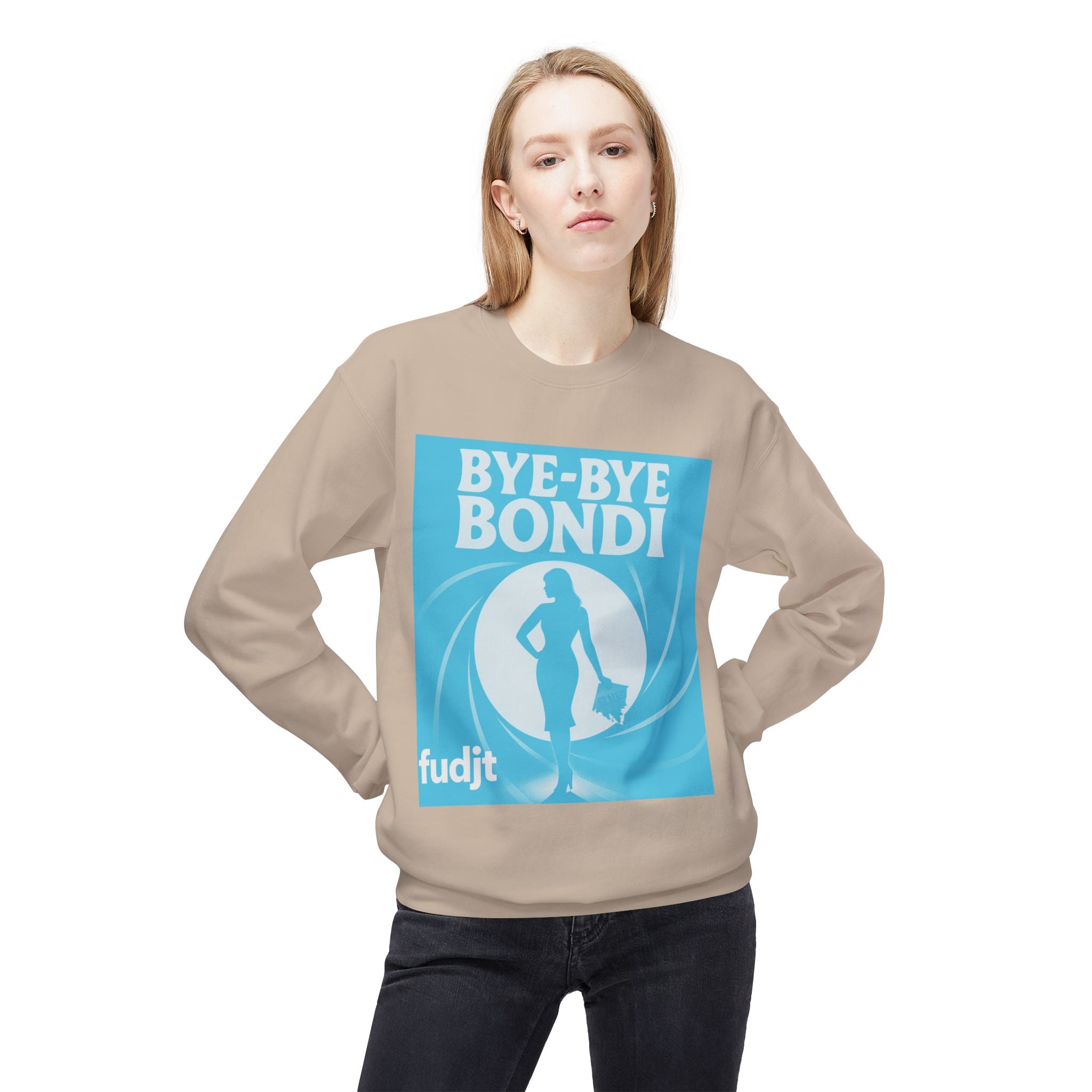 BYE-BYE BONDI | Blue Smoke Screen Retro fudjt Crewneck Sweatshirt | 14 Colors