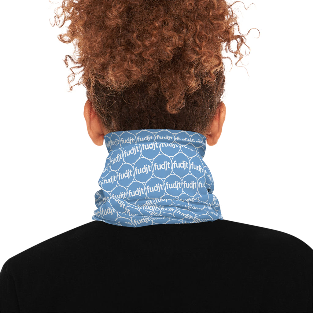 Light Blue & White fudjt Unbroken Chain 1.25 Neck Gaiter